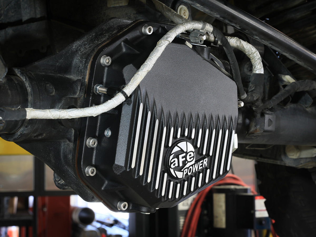Pro Series Rear Differential Cover Black w/ Machined Fins Ford Bronco Raptor 22-26 V6-3.0L (tt) aFe Power