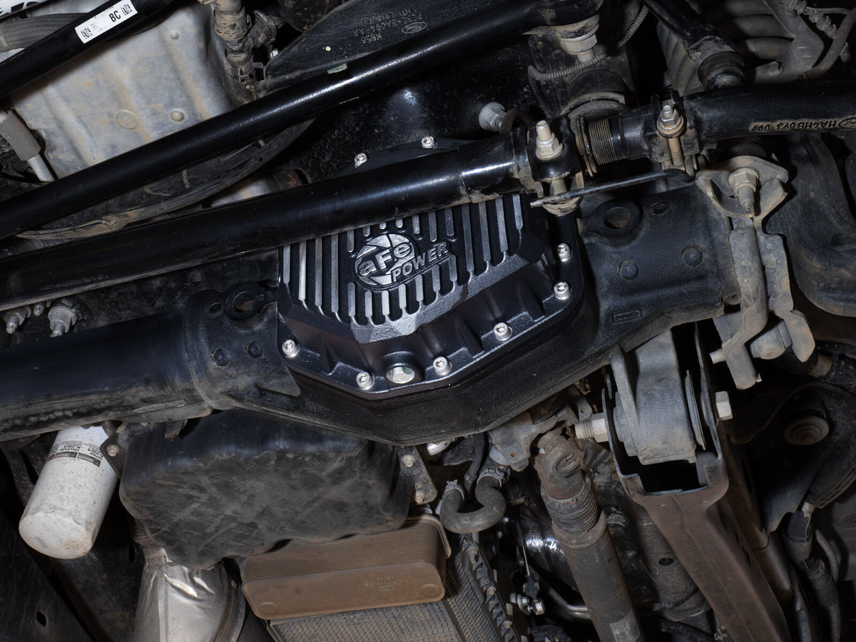 Pro Series Front Differential Cover Black w/ Machined Fins Ford F-250/350 23-26 aFe Power