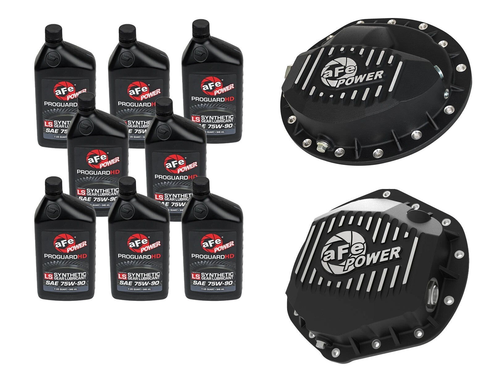 Front & Rear Diff Guard Package w/ Oil Dodge Diesel Trucks 03-13 L6 (Aam 9.25-14 & Aam 11.5-14) aFe Power
