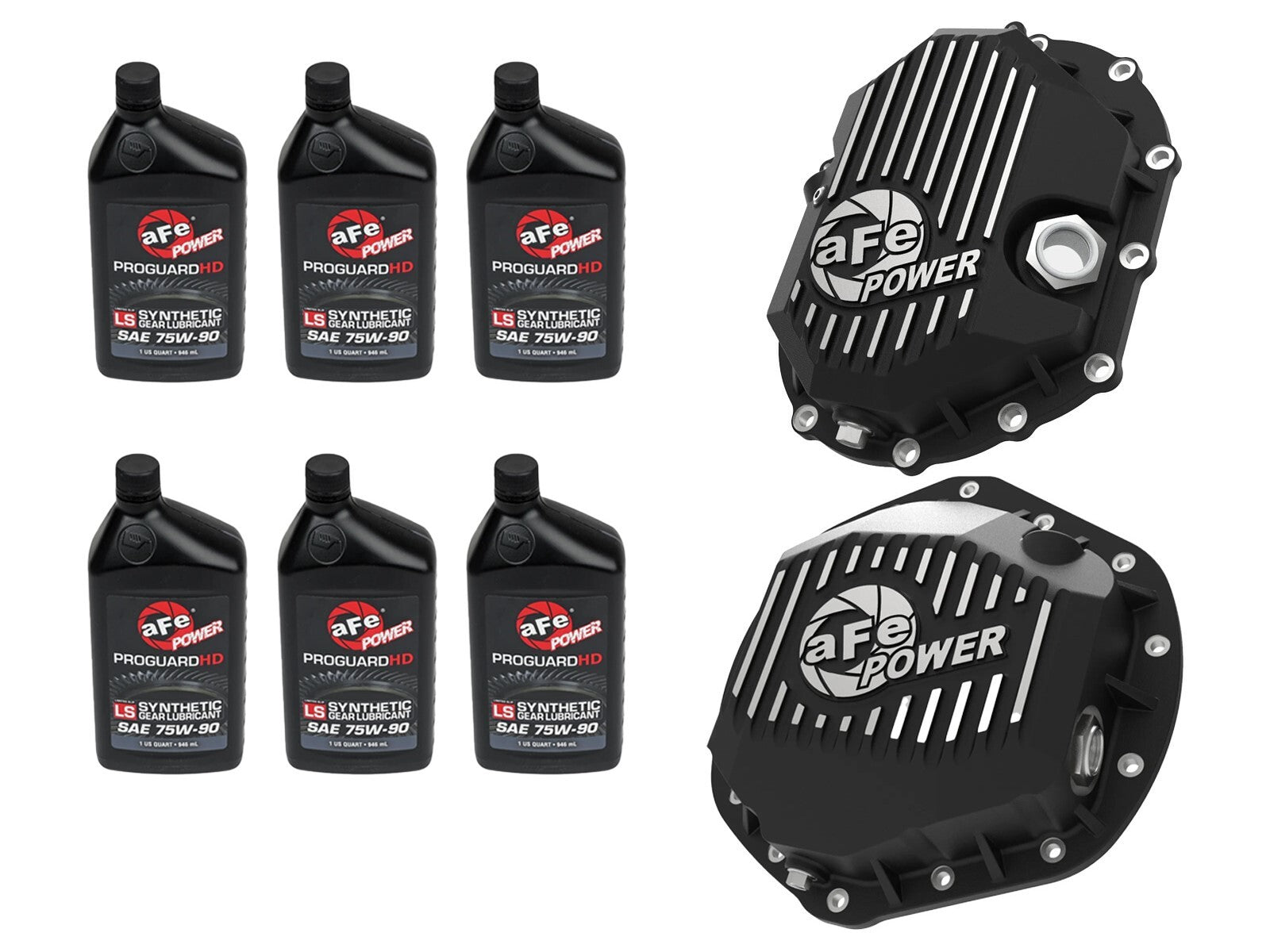 Front & Rear Diff Guard Package w/ Oil GM Diesel Trucks 11-19 V8 (Aam 9.25-12 & Aam 11.5-14) aFe Power