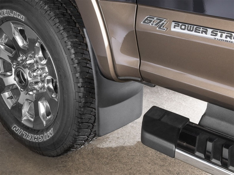 WeatherTech 2017+ Ford F250/350/450/550(Fits W/OEM Fender Flares/Lip ONLY) No Drill Mudflaps FRONT