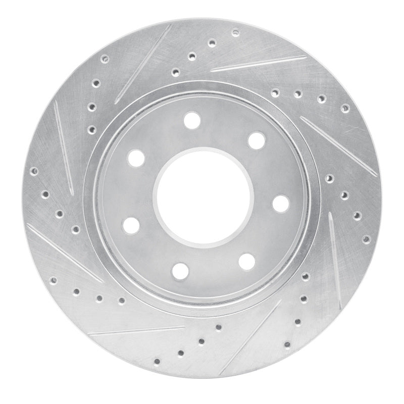 R1 04-08 Ford F-150 4WD Front Right Drilled & Slotted Silver Brake Rotor
