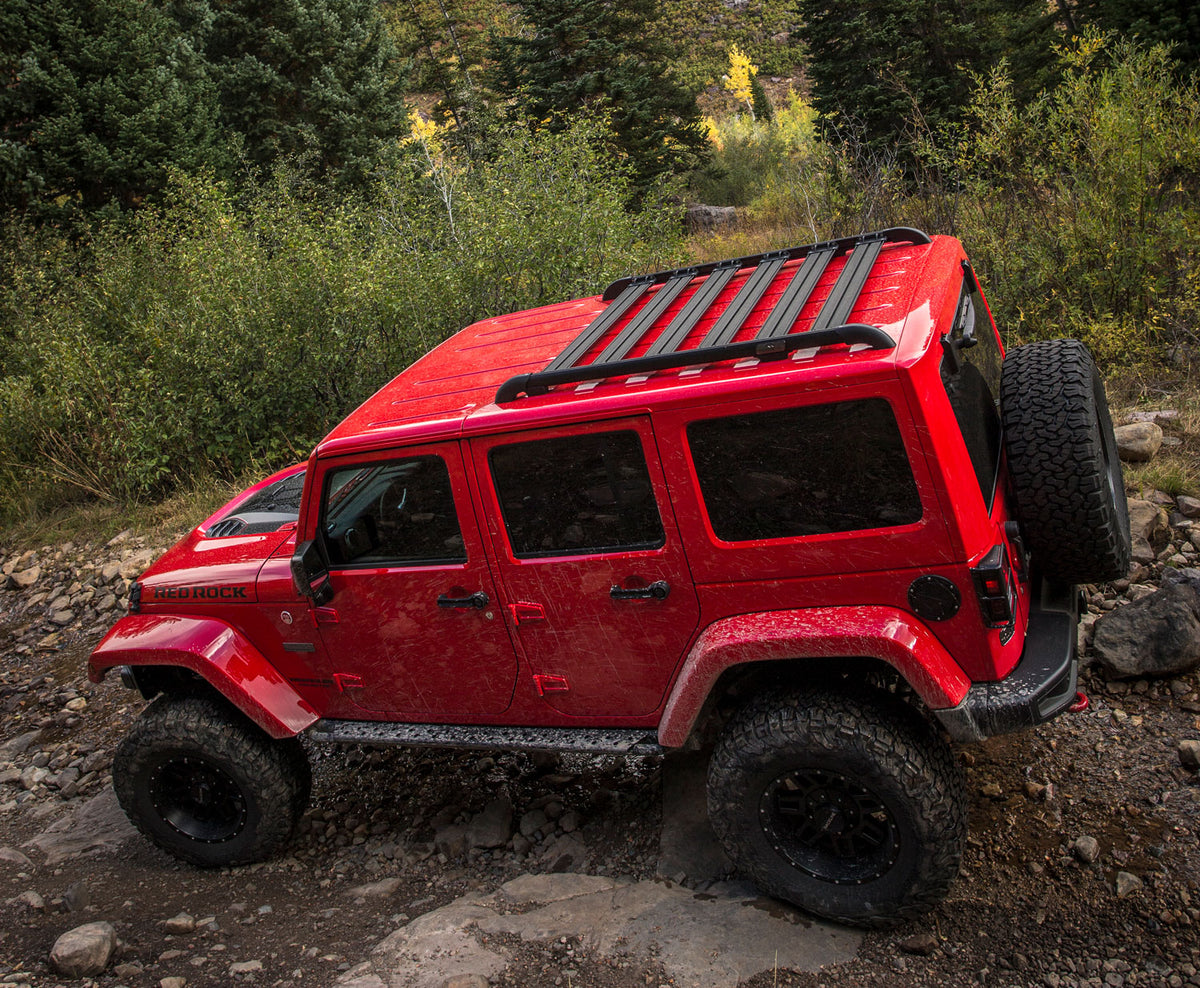 07-18 Wrangler JK 4 Door Nebo Roof Rack Cargo Slat Kit Black 6-Piece TeraFlex