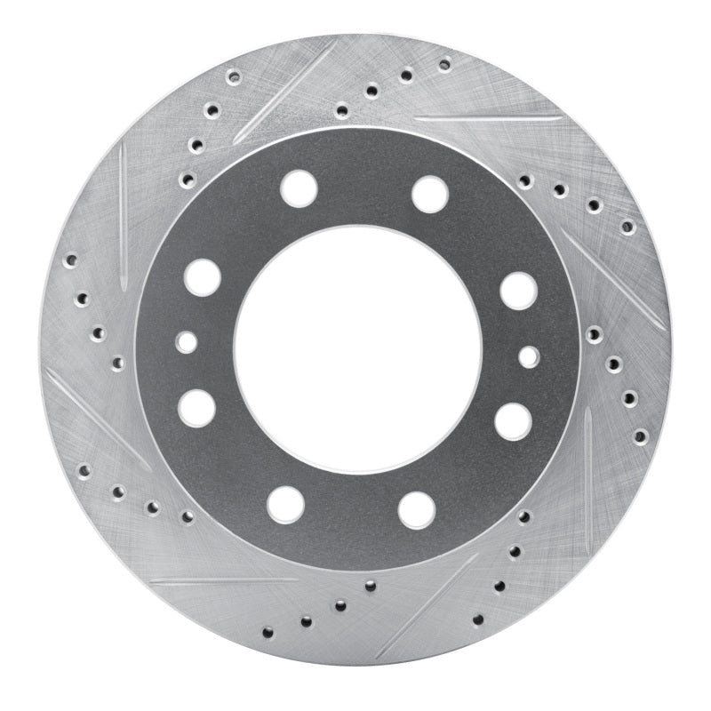 R1 20-25 Chevrolet Silverado 3500 HD Rear Left Drilled & Slotted Silver Brake Rotor