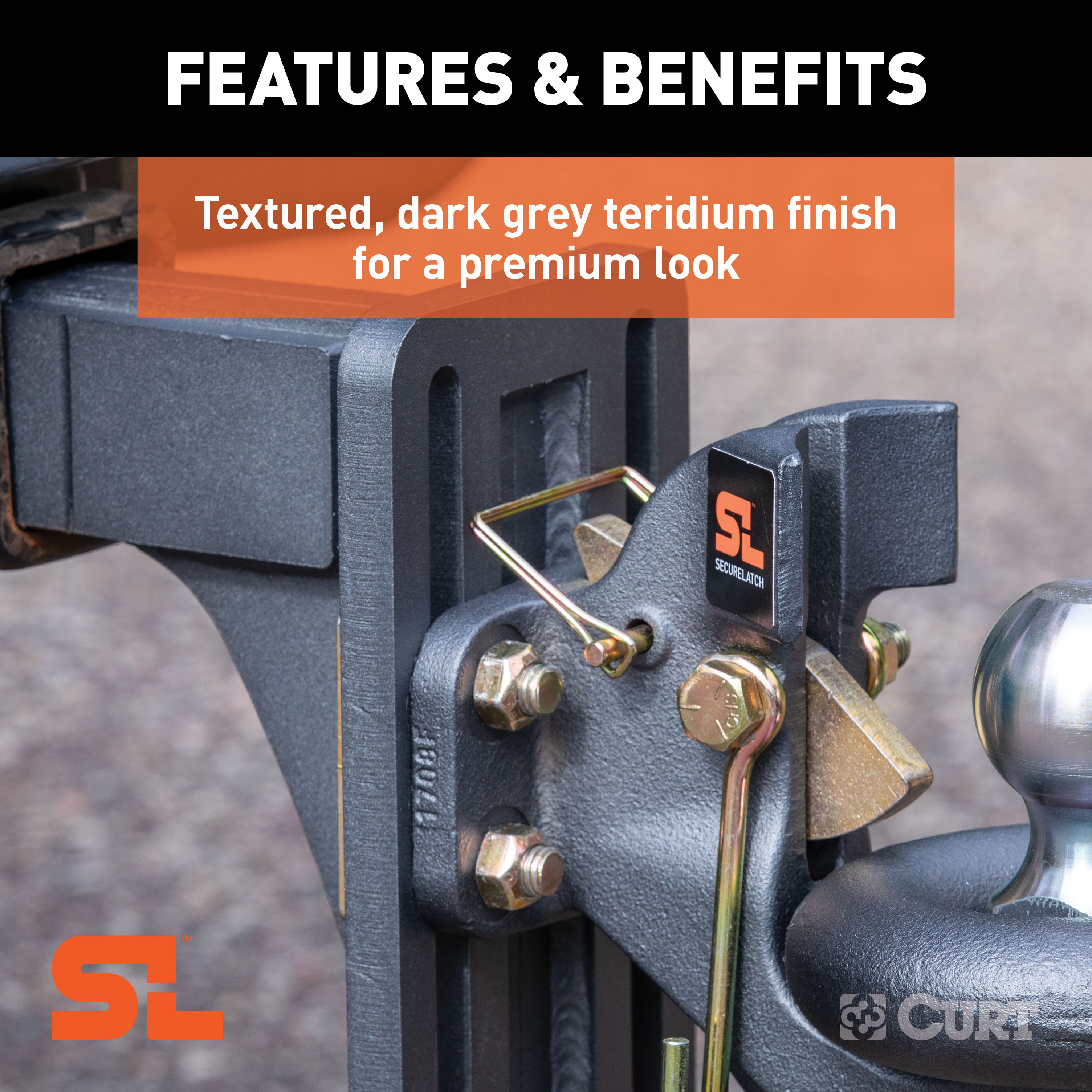 CURT SecureLatch 2-5/16-Inch Ball and Pintle Hitch Hook Combination, 20,000 Pounds, Mount Required Model 48410