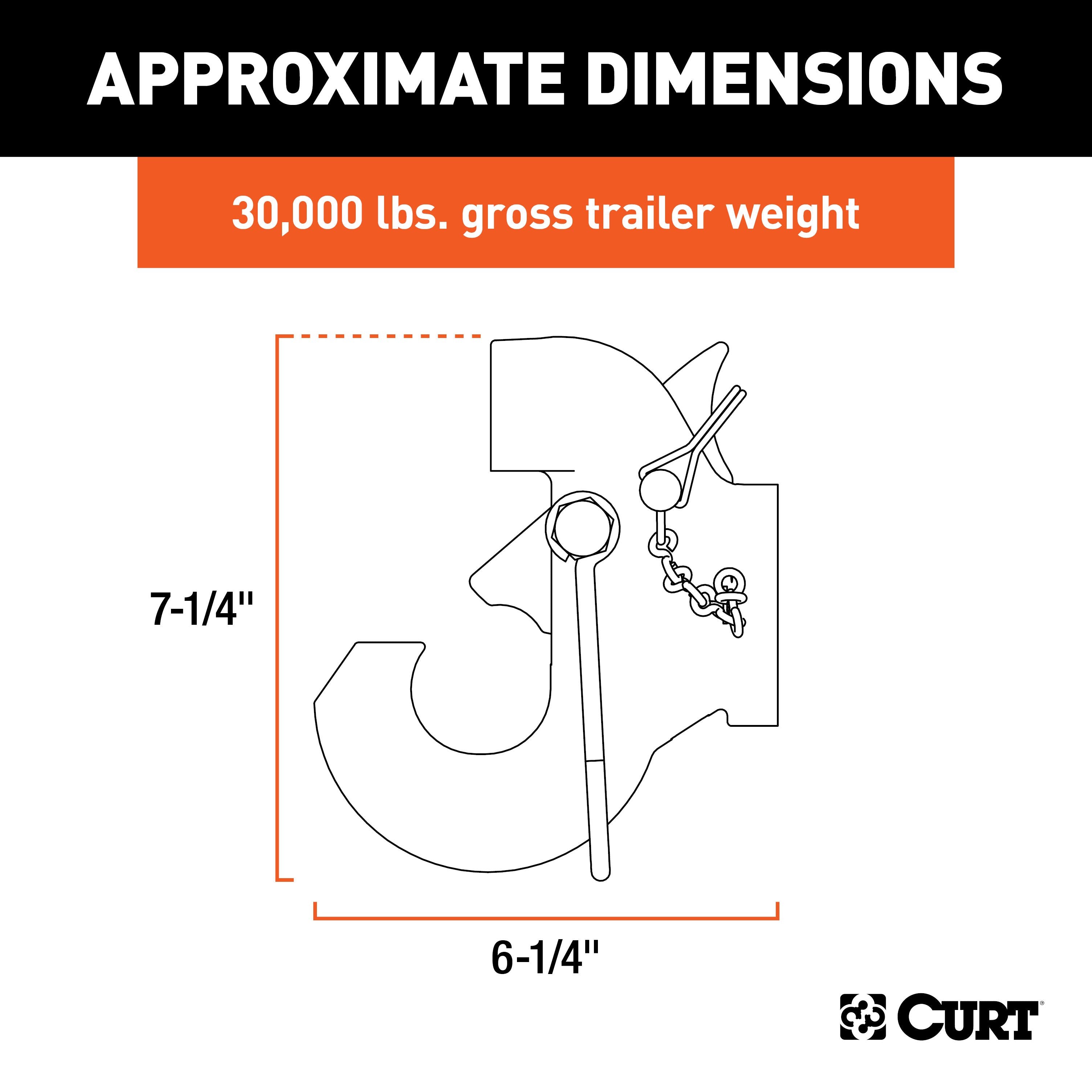 CURT SecureLatch Pintle Hook, 30,000 Pounds, Mount Required Model 48505