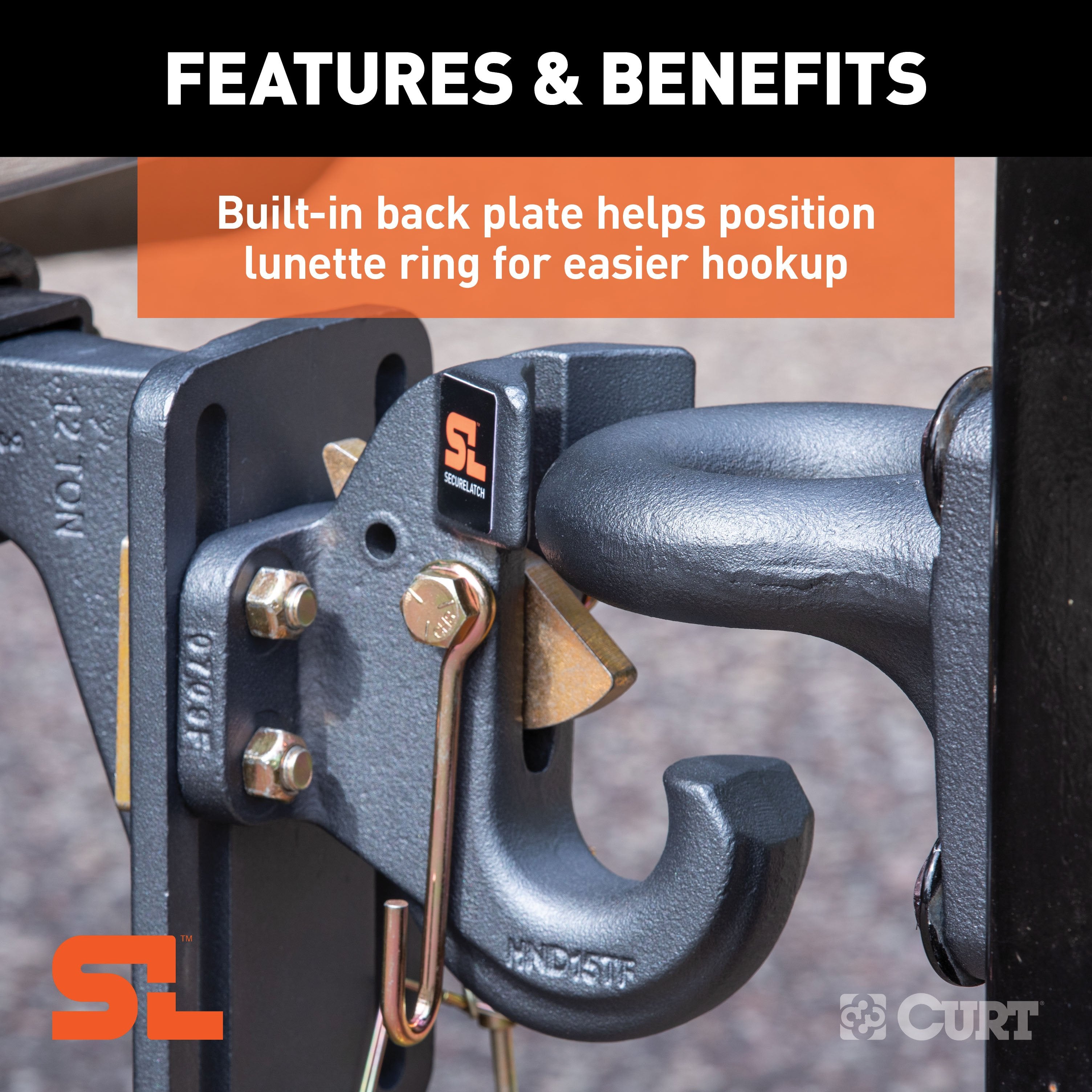 CURT SecureLatch Pintle Hook, 30,000 Pounds, Mount Required Model 48505