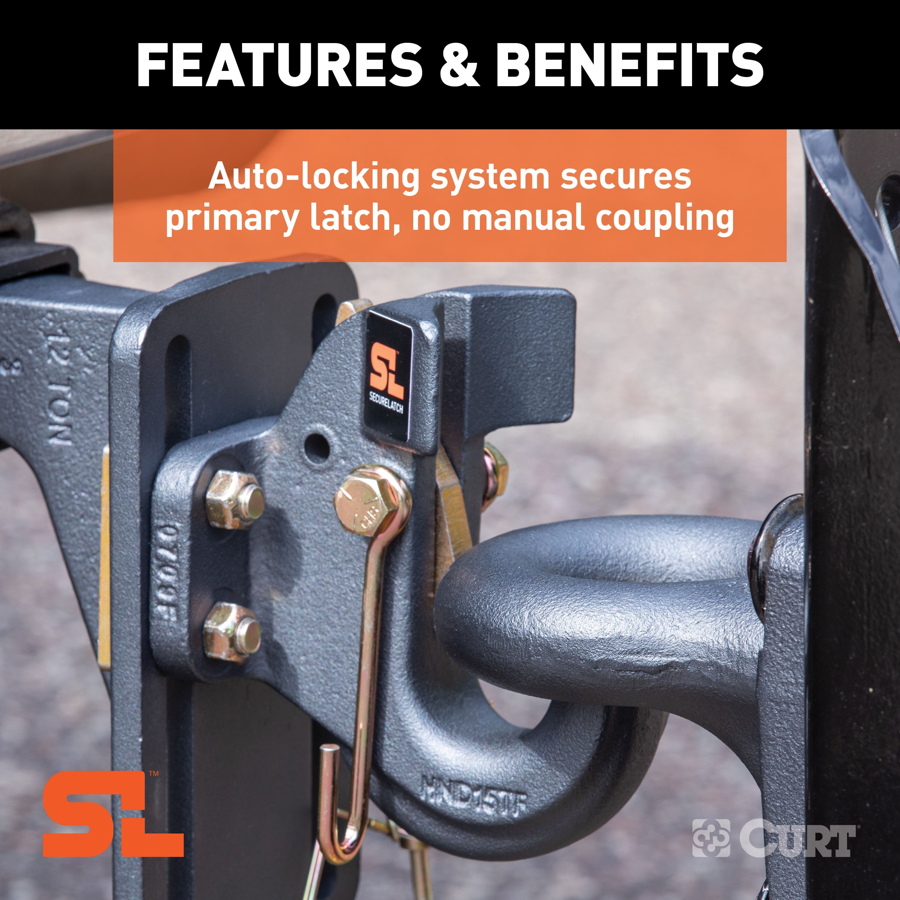 CURT SecureLatch Pintle Hook, 30,000 Pounds, Mount Required Model 48505