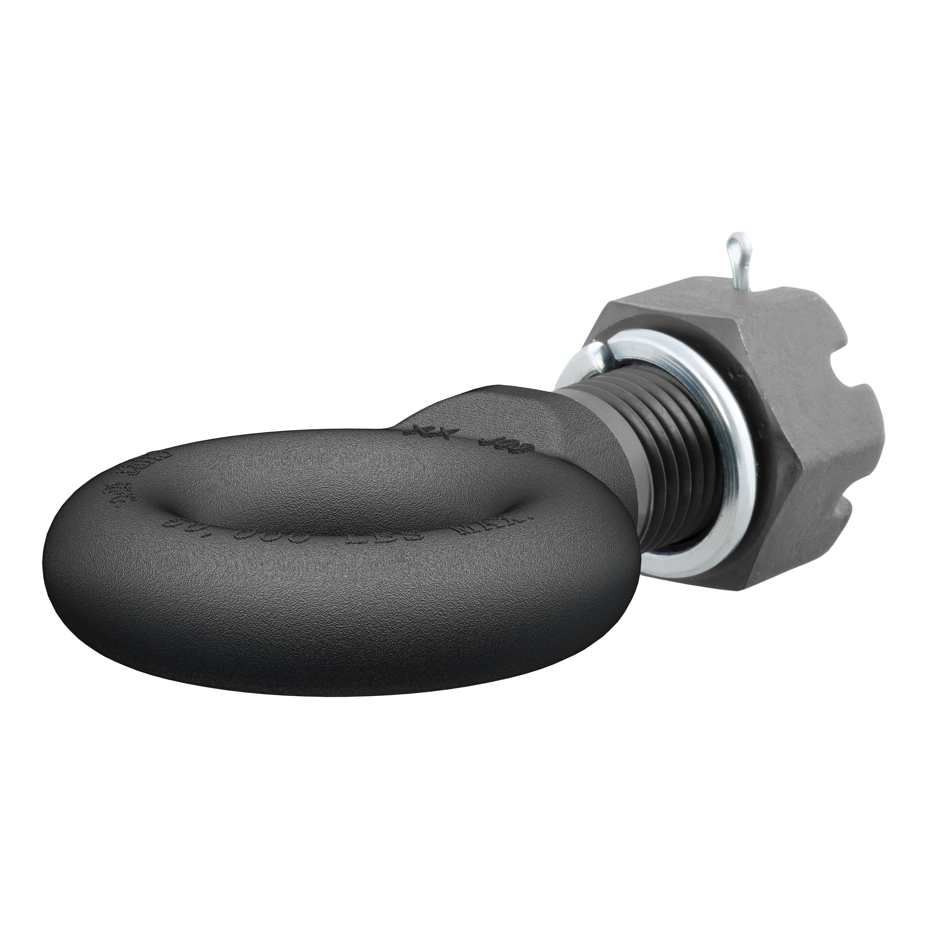 CURT Black Steel Pintle Hitch Lunette Ring with Swivel Castle Nut, 3-Inch ID, 45,000 lbs Model 48530