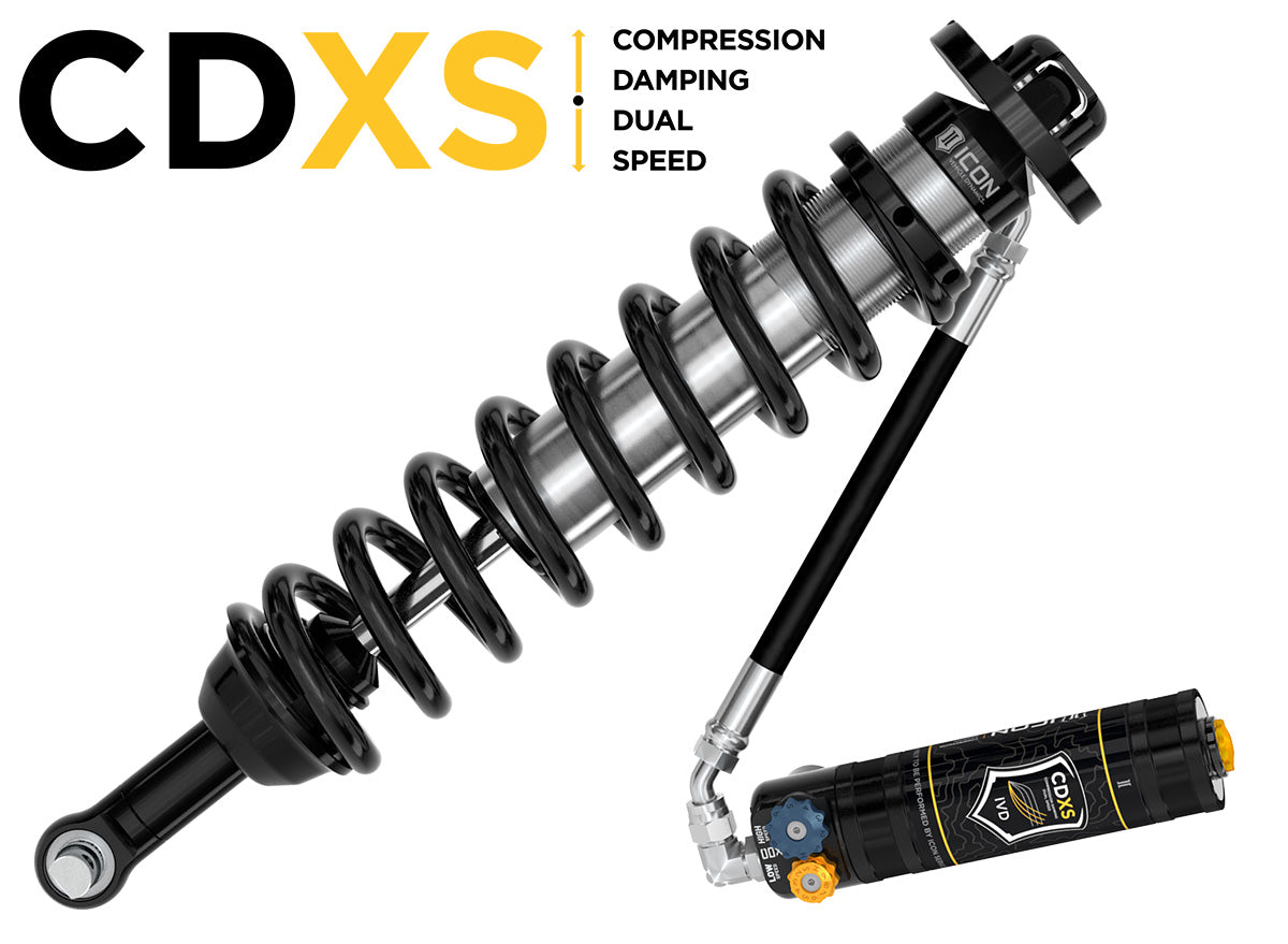 2021-2023 Ford Bronco Front 1.5-4 Inch Lift V.S. 2.5 Series Coilover Kit Remote Reservoir W/ CDXS Icon Vehicle Dynamics