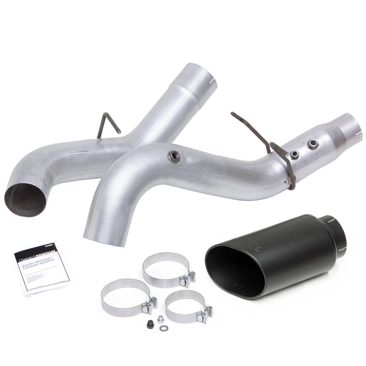 Monster Exhaust System Single Exit Black Tip for 20-22 Chevy/GMC 2500/3500 Banks Power