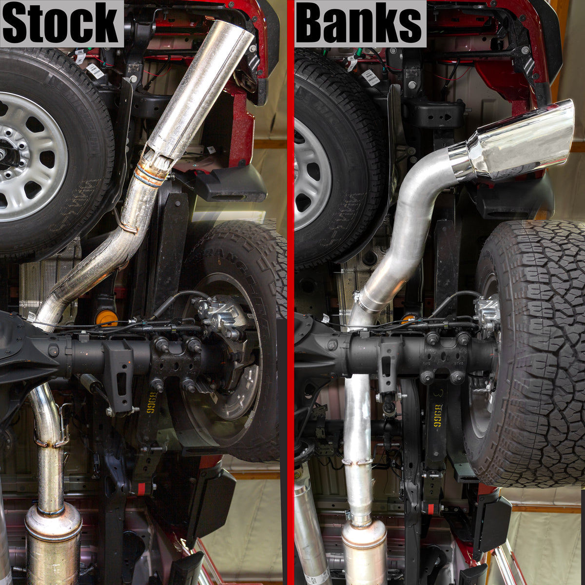 Monster Exhaust System 5-inch Single Exit Chrome Tip 20-22 Chevy/GMC 2500/3500 Duramax 6.6L L5P Banks Power