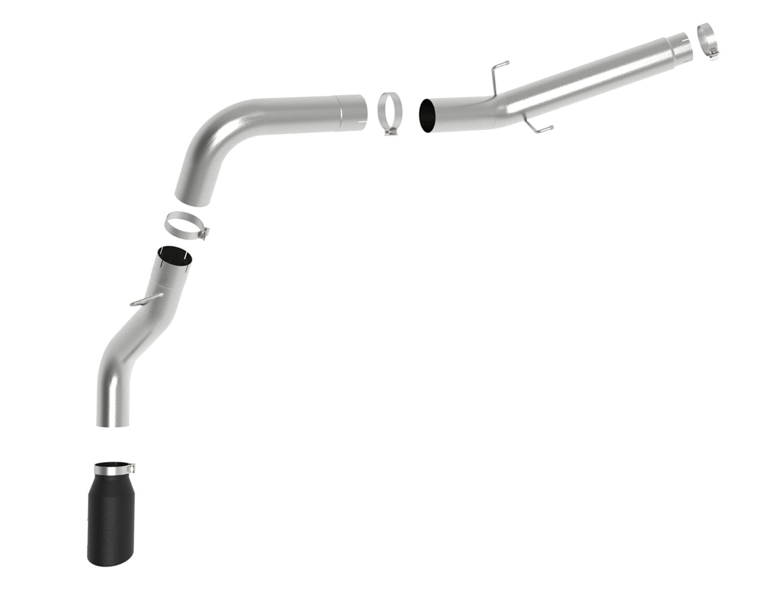 Atlas 5 Inch Aluminized Steel Dpf-Back Exhaust System w/Black Tip Ram Diesel Trucks 19-26 L6-6.7L (td) Crew Cab, Long Bed 8' Box 169 Inch Wheelbase Models aFe Power