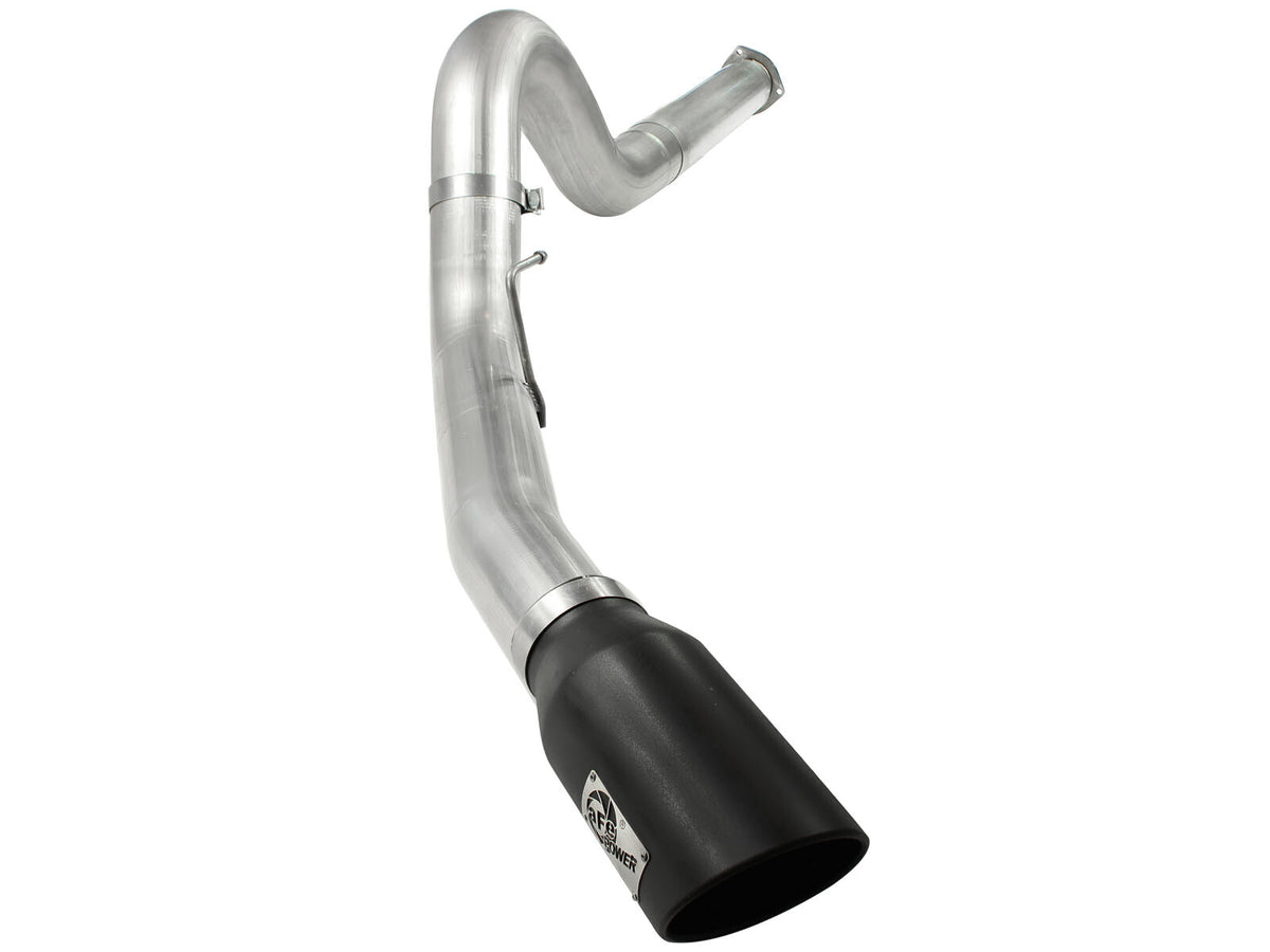 Atlas 5 Inch Aluminized Steel Dpf-Back Exhaust System w/Black Tip Ford Diesel Trucks 11-14 V8-6.7L (td) aFe Power