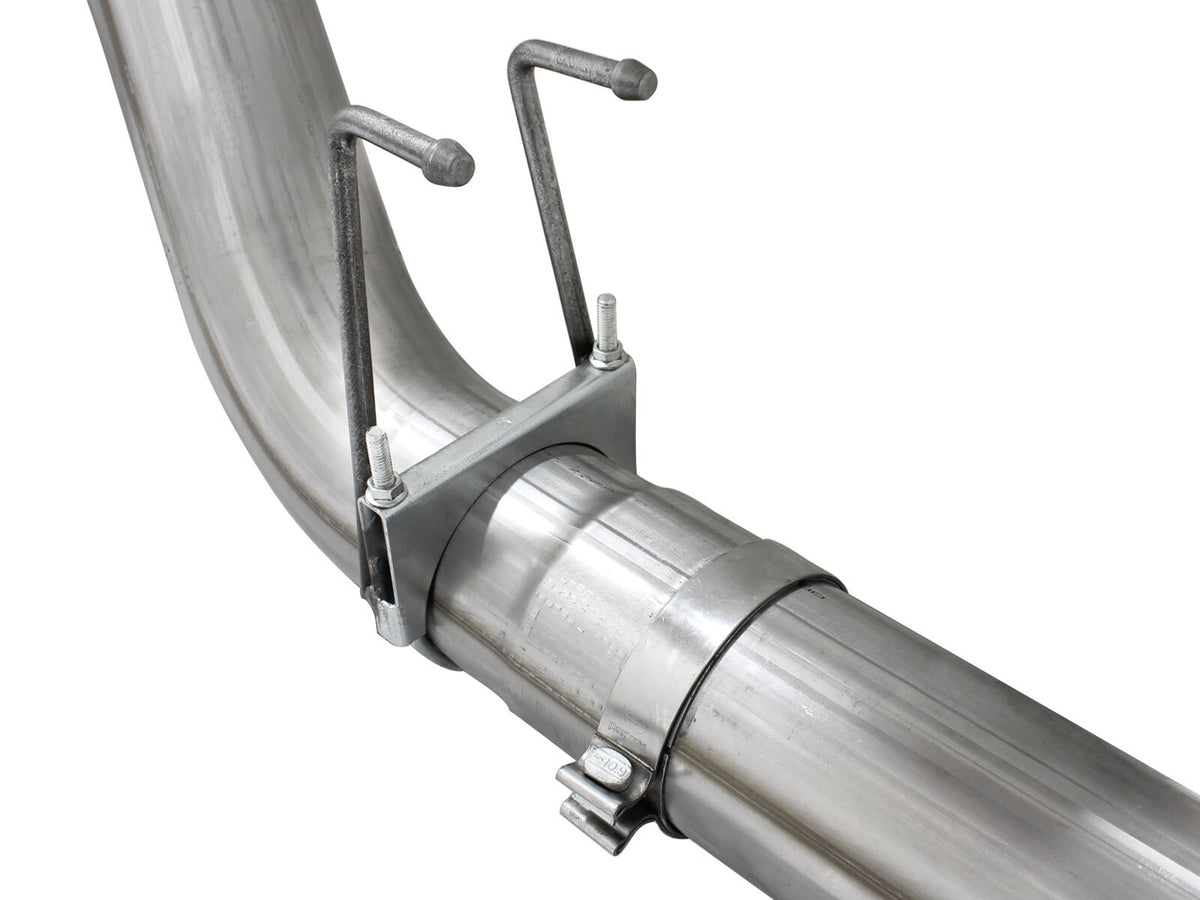 Atlas 5 Inch Aluminized Steel Dpf-Back Exhaust System w/Black Tip Ford Diesel Trucks 15-16 V8-6.7L (td) aFe Power