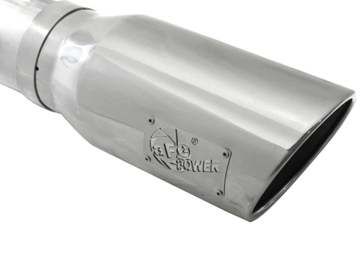Atlas 5 Inch Aluminized Steel Dpf-Back Exhaust System w/Polished Tip Ford Diesel Trucks 15-16 V8-6.7L (td) aFe Power
