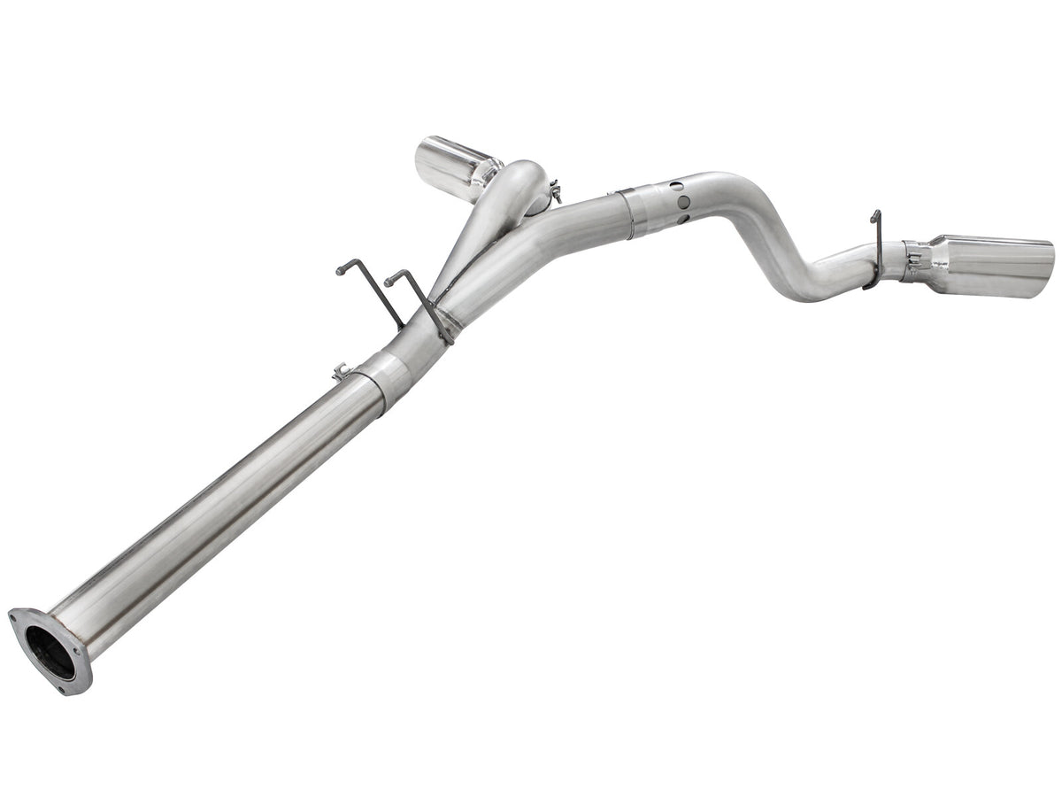 Atlas 4 Inch Aluminized Steel Dpf-Back Exhaust System w/Polished Tip Ford Diesel Trucks 11-14 V8-6.7L (td) aFe Power