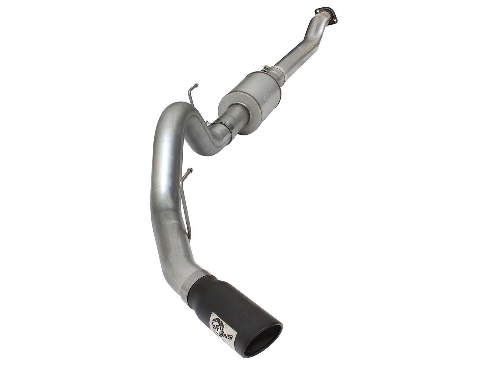 Atlas 4 Inch Aluminized Steel Cat-Back Exhaust System w/ Muffler & Black Tip Ford F-150 15-20 V6-2.7L/3.5L (tt) aFe Power