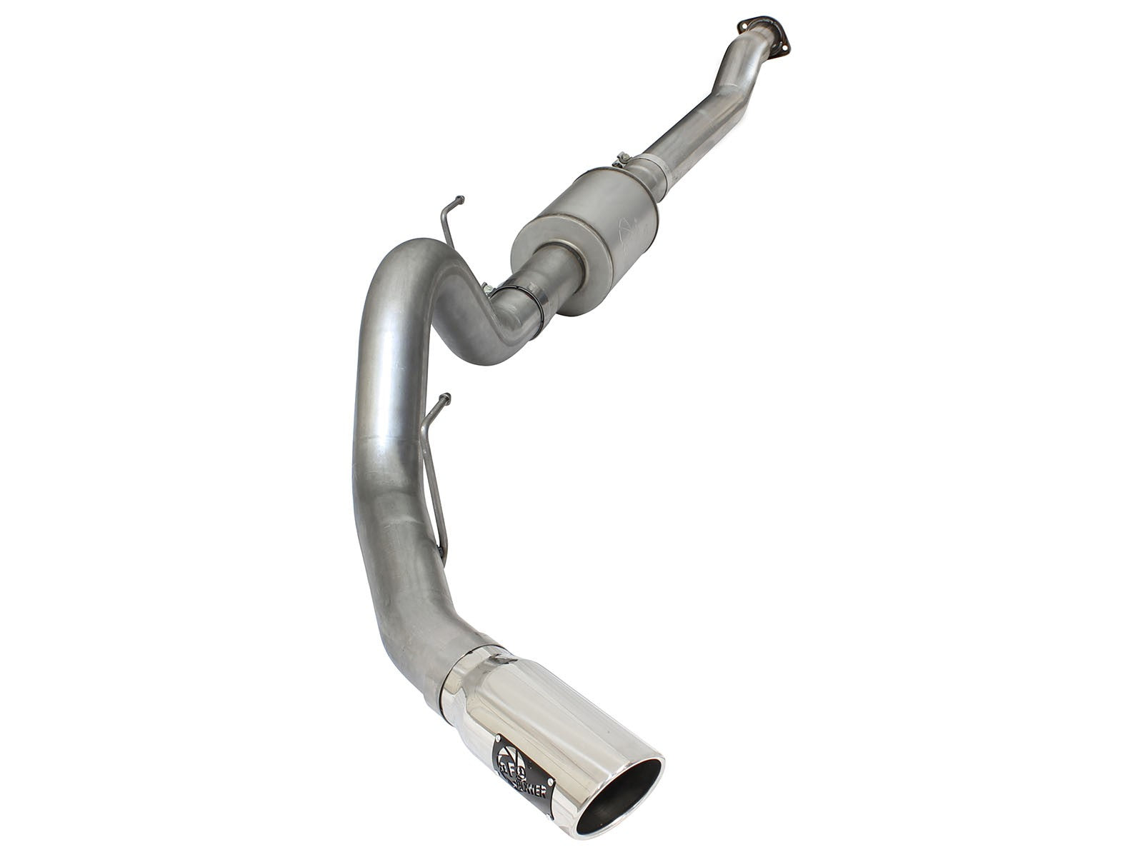 Atlas 4 Inch Aluminized Steel Cat-Back Exhaust System w/ Muffler & Polished Tip Ford F-150 15-19 V6-2.7L/3.5L (tt) aFe Power