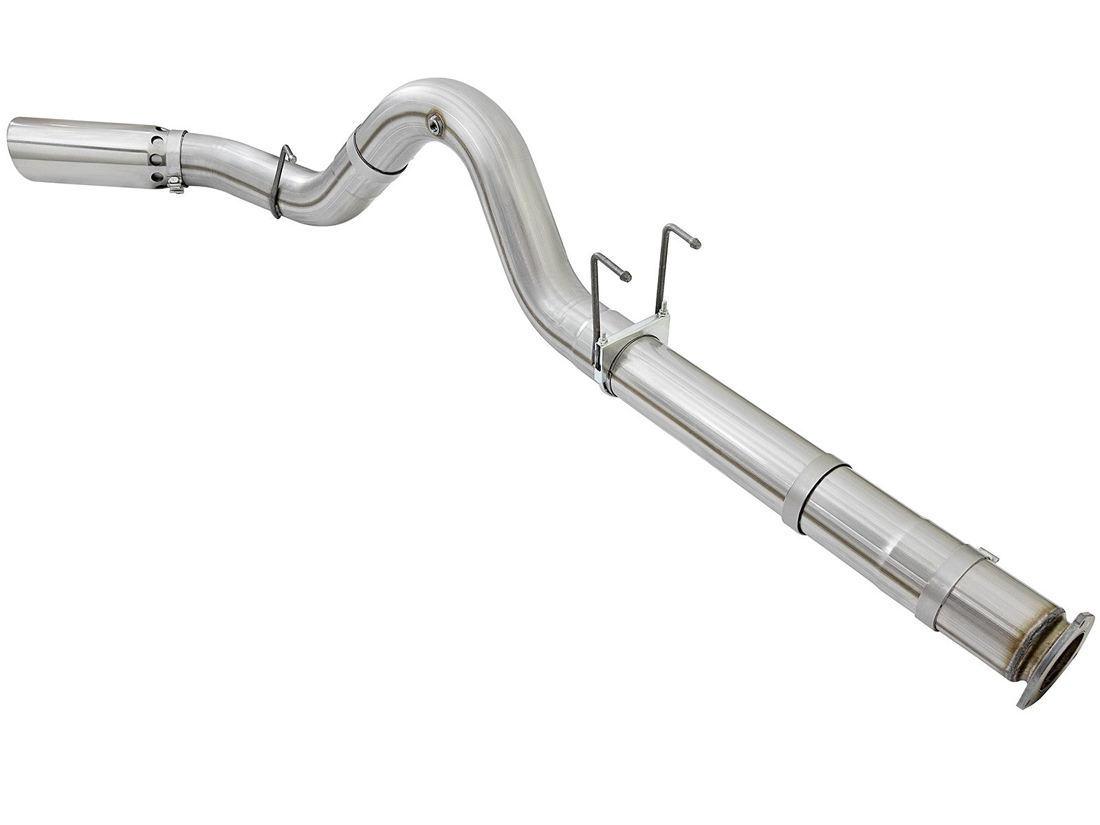 Atlas 5 Inch Aluminized Steel Dpf-Back Exhaust System w/Polished Tip Ford Diesel Trucks 17-26 V8-6.7L (td) aFe Power