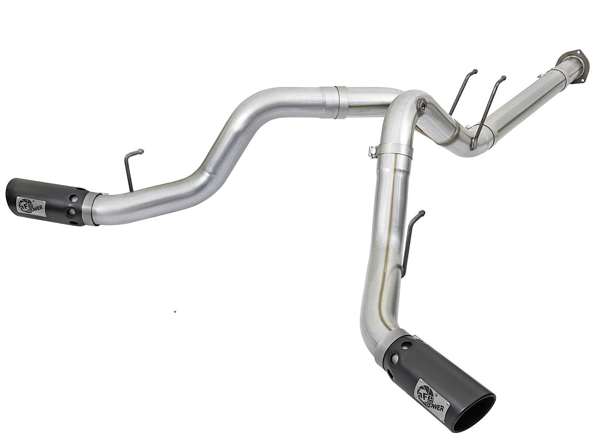 Atlas 4 Inch Aluminized Steel Dpf-Back Exhaust System w/Black Tip Ford Diesel Trucks 17-26 V8-6.7L (td) aFe Power