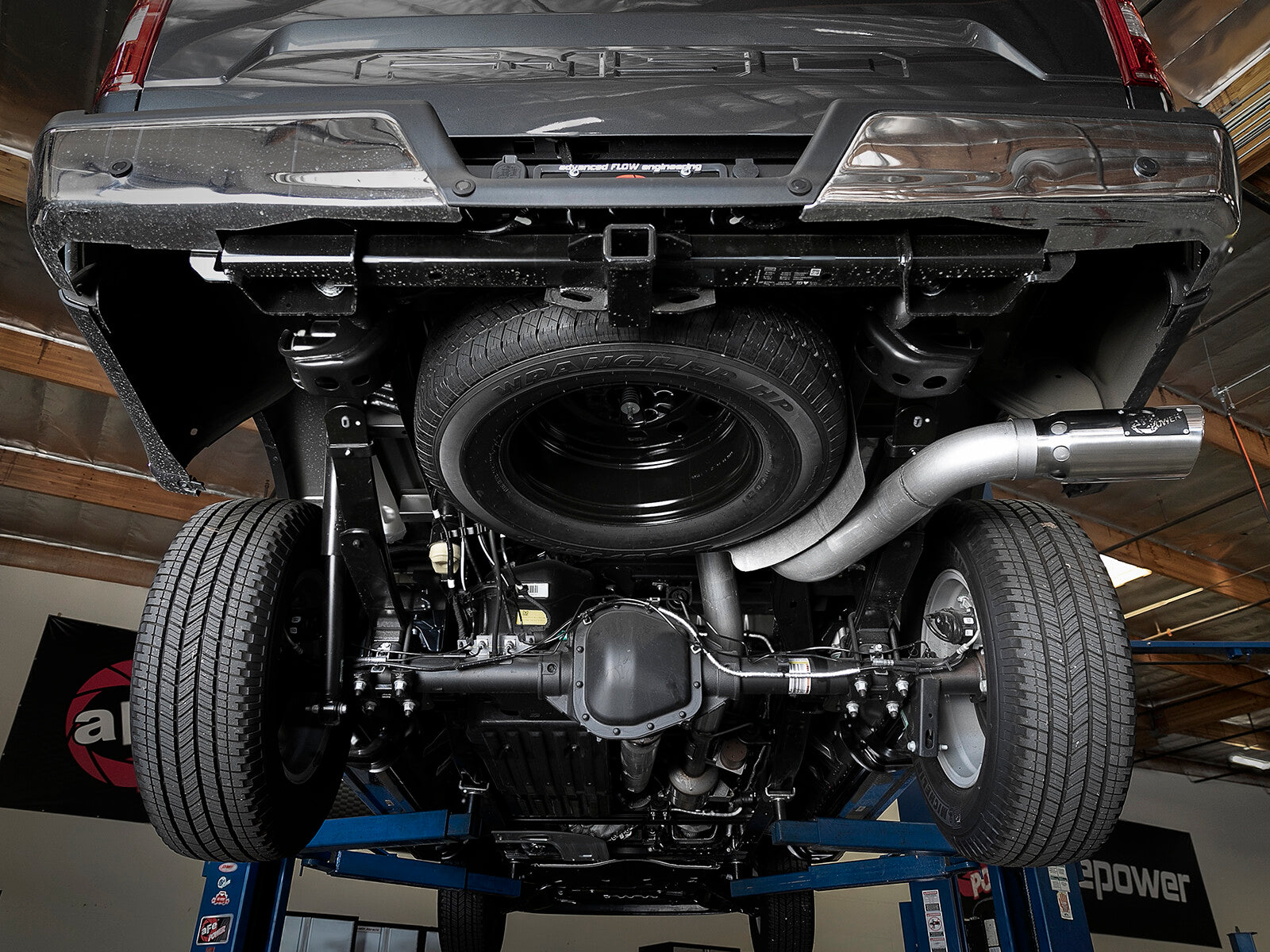 Atlas 4 Inch Aluminized Steel Dpf-Back Exhaust System w/ Tip Ford F-150 18-20 V6-3.0L (td) aFe Power