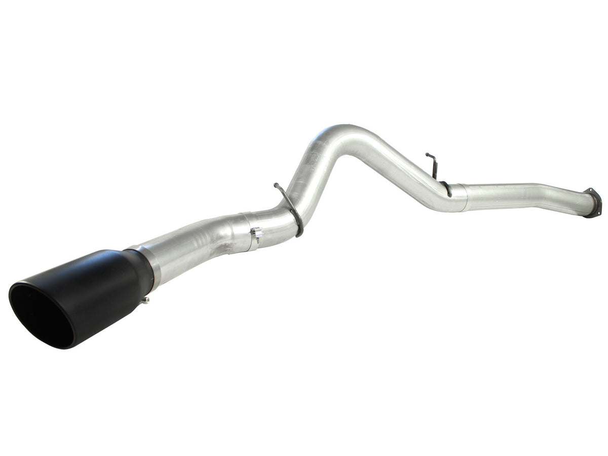 Atlas 5 Inch Aluminized Steel Dpf-Back Exhaust System w/Black Tip GM Diesel Trucks 07.5-10 V8-6.6L (td) Lmm aFe Power