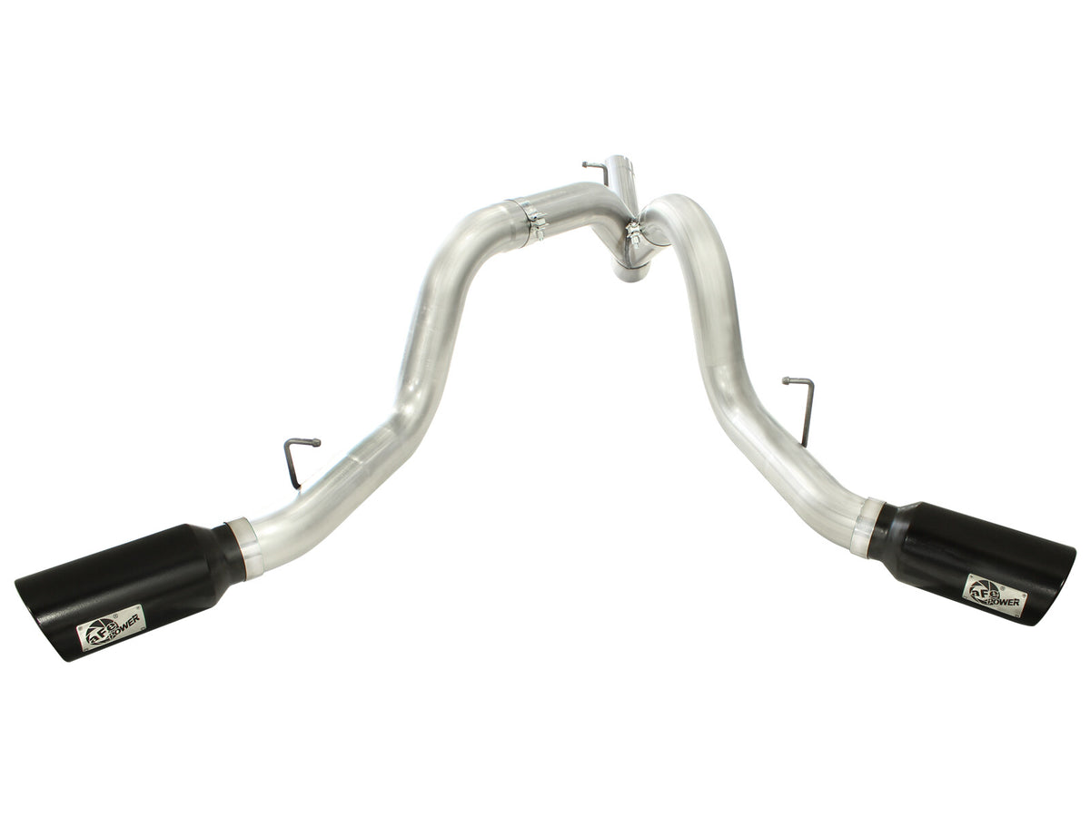 Atlas 4 Inch Aluminized Steel Dpf-Back Exhaust System w/Black Tip GM Diesel Trucks 11-16 V8-6.6L (td) Lml aFe Power
