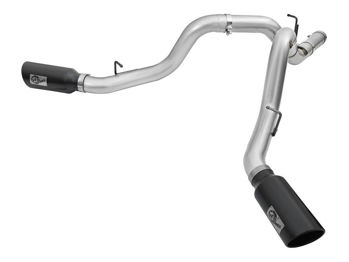Atlas 4 Inch Aluminized Steel Dpf-Back Exhaust System w/Black Tip GM Diesel Trucks 2016 V8-6.6L (td) Lml aFe Power