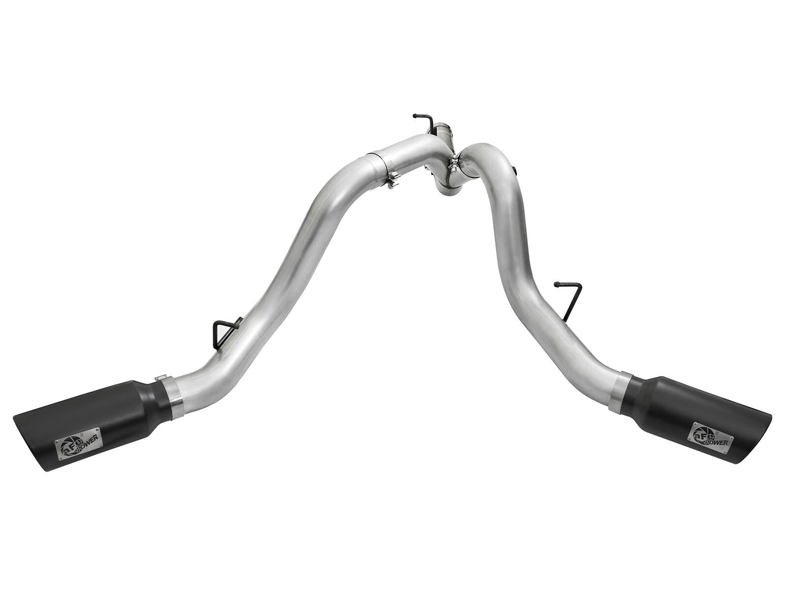Atlas 4 Inch Aluminized Steel Dpf-Back Exhaust System w/Black Tip GM Diesel Trucks 2016 V8-6.6L (td) Lml aFe Power