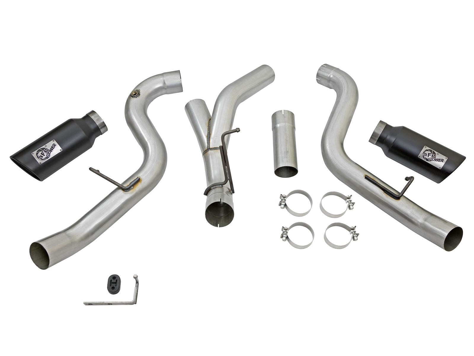 Atlas 4 Inch Aluminized Steel Dpf-Back Exhaust System w/Black Tip GM Diesel Trucks 2016 V8-6.6L (td) Lml aFe Power