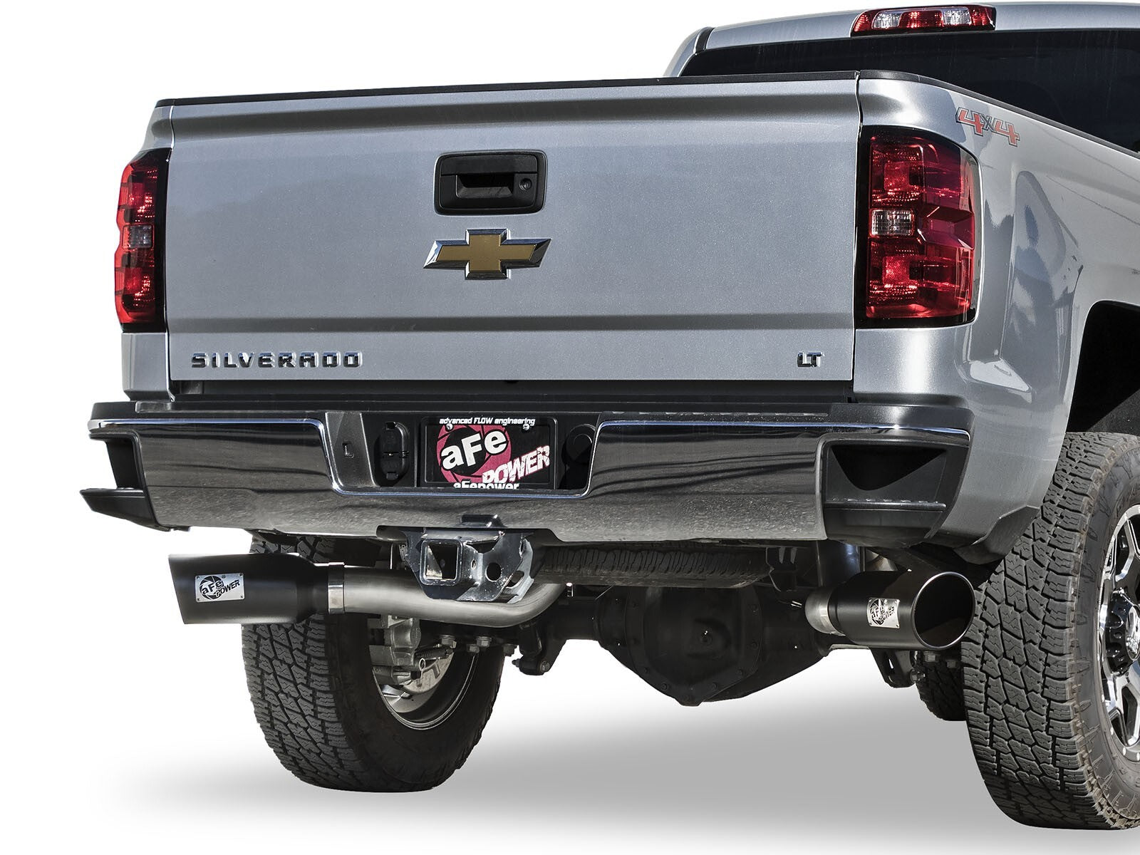 Atlas 4 Inch Aluminized Steel Dpf-Back Exhaust System w/Black Tip GM Diesel Trucks 2016 V8-6.6L (td) Lml aFe Power