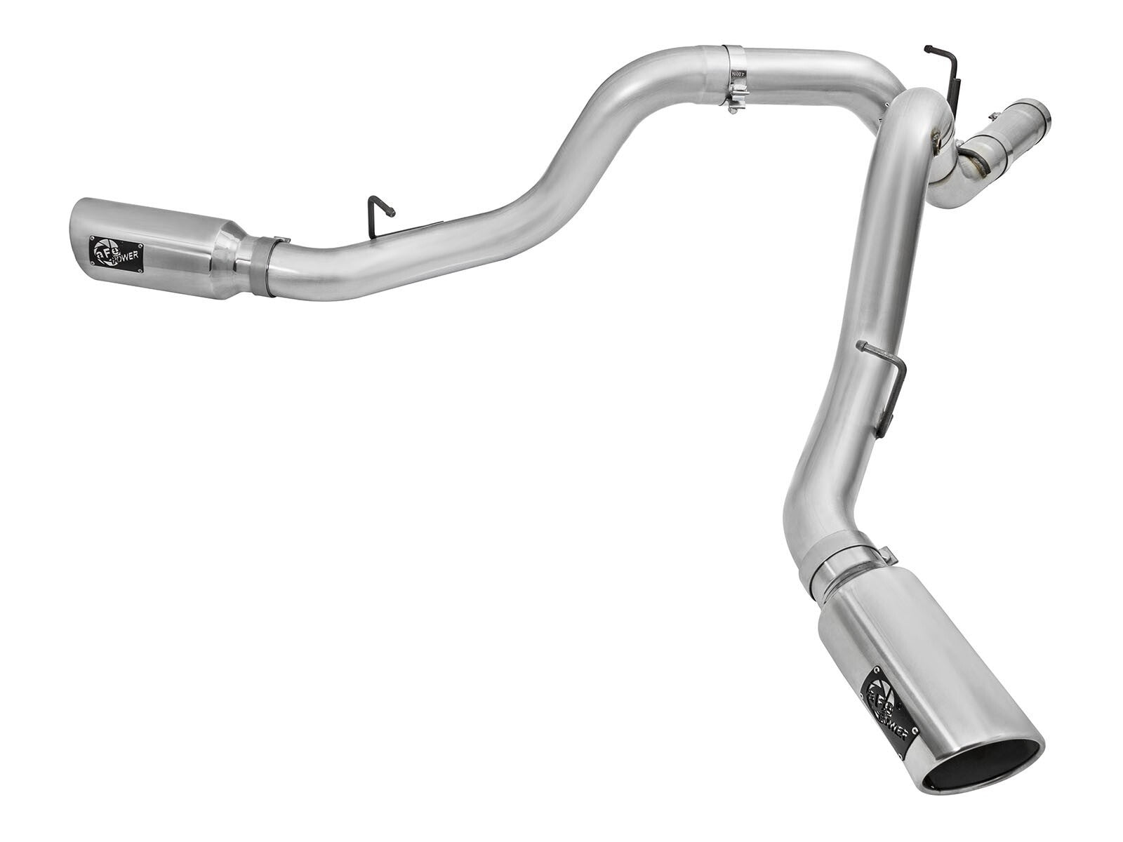 Atlas 4 Inch Aluminized Steel Dpf-Back Exhaust System w/Polished Tip GM Diesel Trucks 2016 V8-6.6L (td) Lml aFe Power