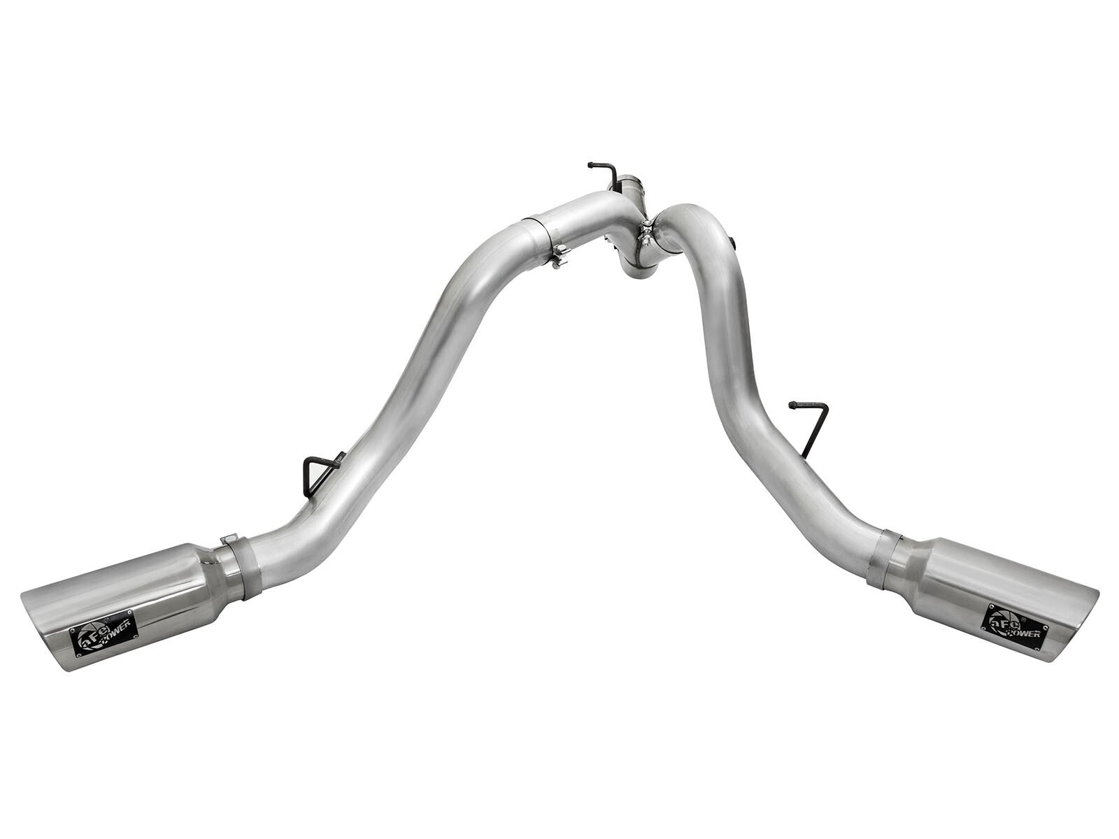 Atlas 4 Inch Aluminized Steel Dpf-Back Exhaust System w/Polished Tip GM Diesel Trucks 2016 V8-6.6L (td) Lml aFe Power