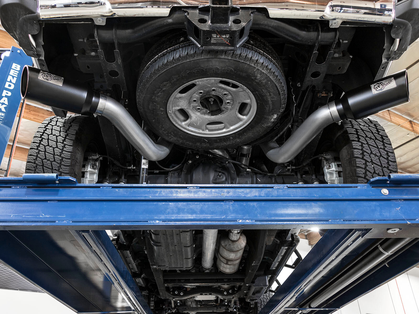 Atlas 4 Inch Aluminized Steel Dpf-Back Exhaust System w/Polished Tip GM Diesel Trucks 2016 V8-6.6L (td) Lml aFe Power