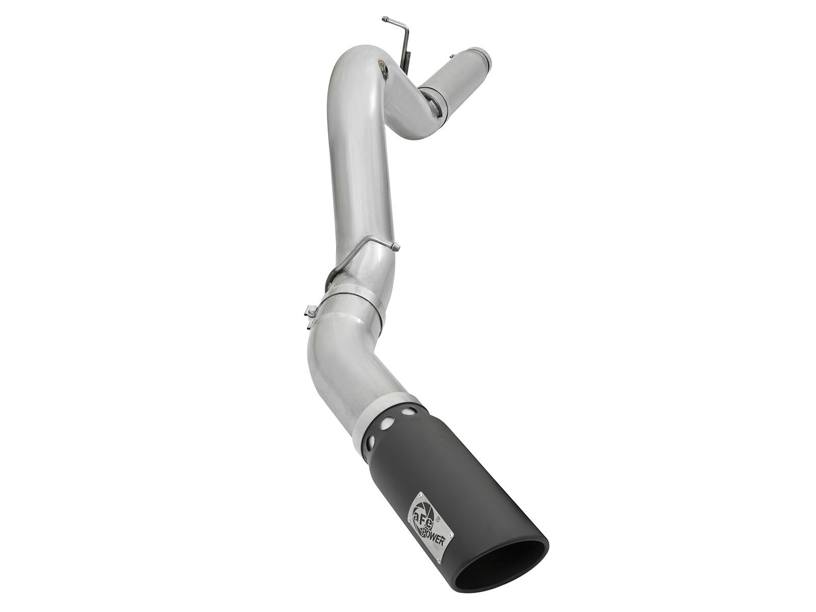 Atlas 5 Inch Aluminized Steel Dpf-Back Exhaust System w/Black Tip GM Diesel Trucks 2016 V8-6.6L (td) Lml aFe Power