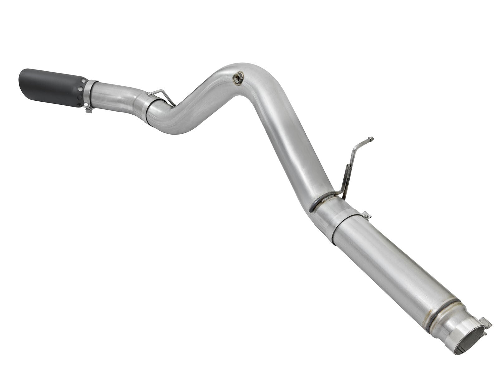 Atlas 5 Inch Aluminized Steel Dpf-Back Exhaust System w/Black Tip GM Diesel Trucks 2016 V8-6.6L (td) Lml aFe Power