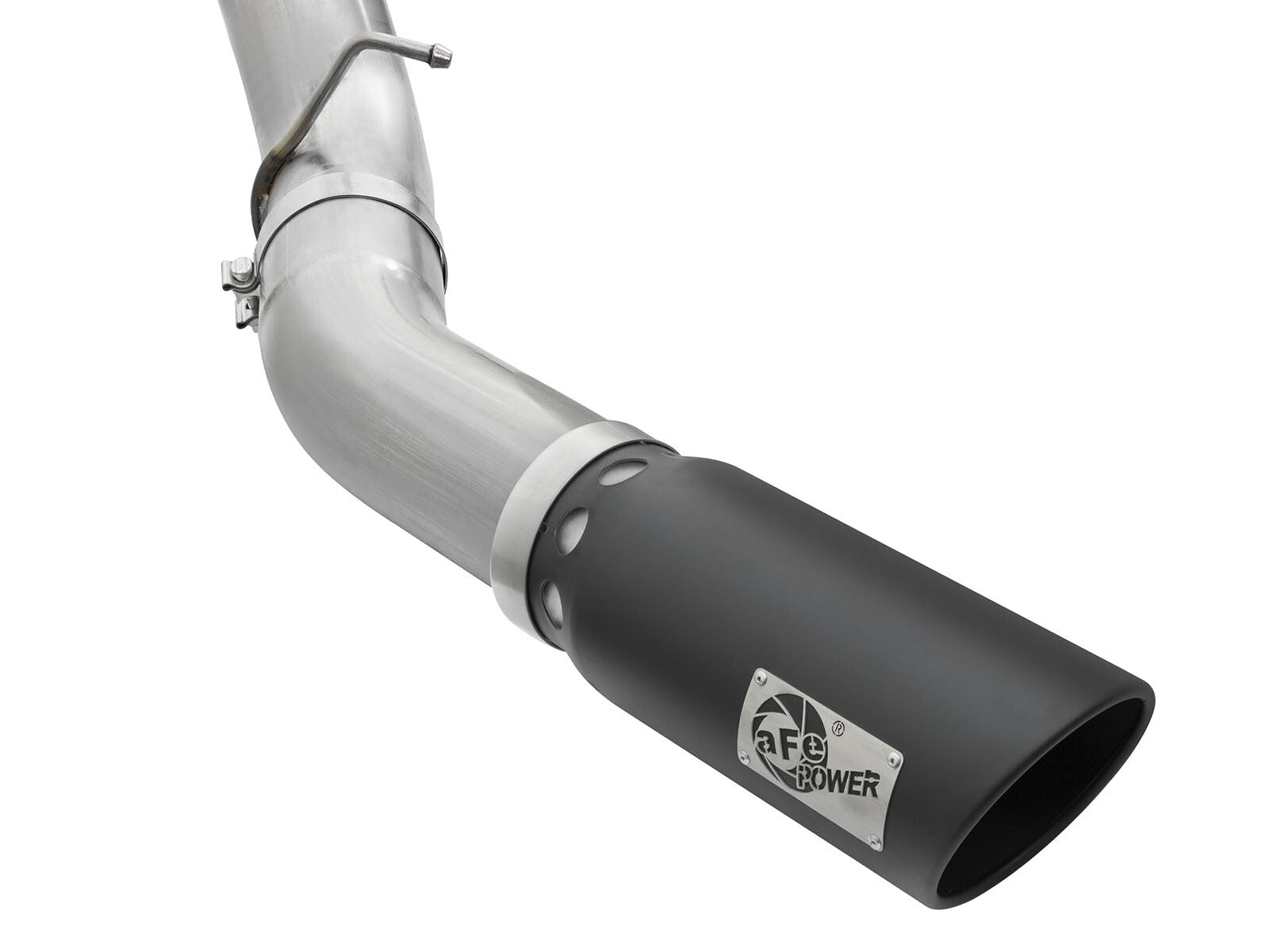 Atlas 5 Inch Aluminized Steel Dpf-Back Exhaust System w/Black Tip GM Diesel Trucks 2016 V8-6.6L (td) Lml aFe Power