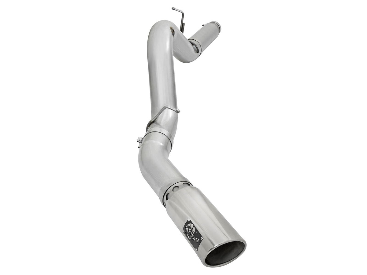 Atlas 5 Inch Aluminized Steel Dpf-Back Exhaust System w/Polished Tip GM Diesel Trucks 2016 V8-6.6L (td) Lml aFe Power