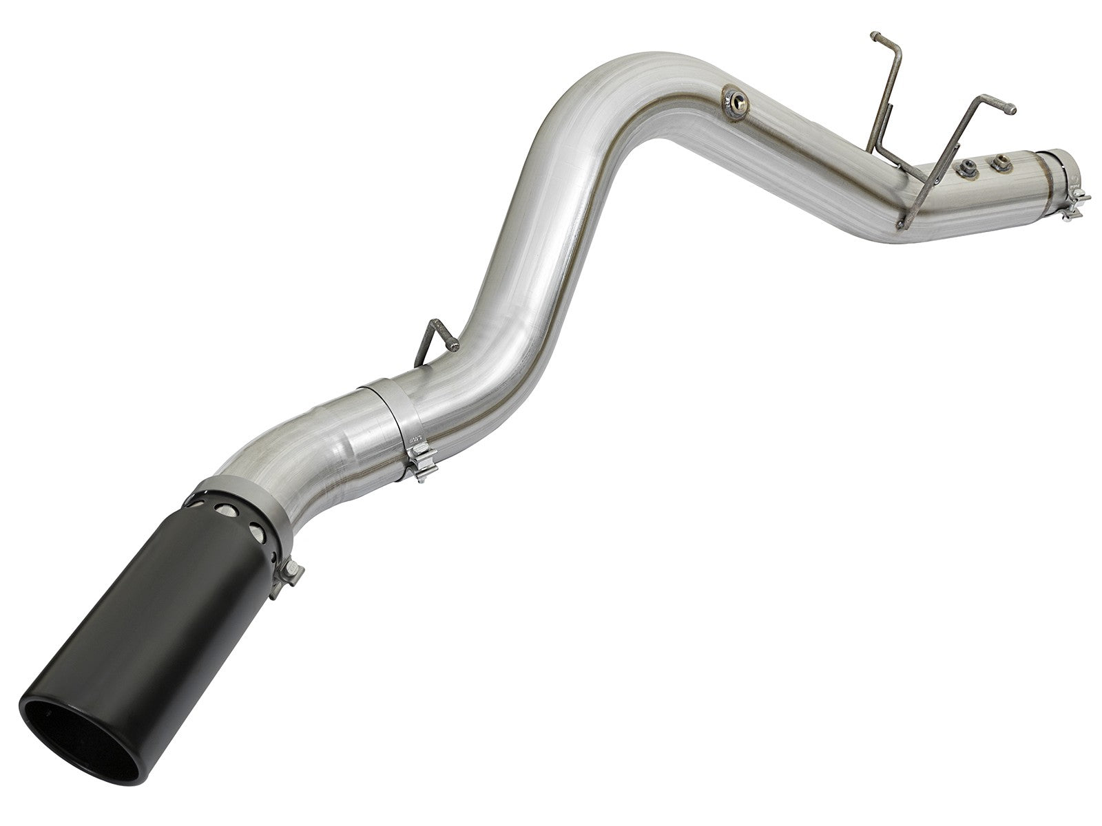 Atlas 4 Inch Aluminized Steel Dpf-Back Exhaust System w/Black Tip GM Diesel Trucks 17-19 V8-6.6L (td) L5P aFe Power