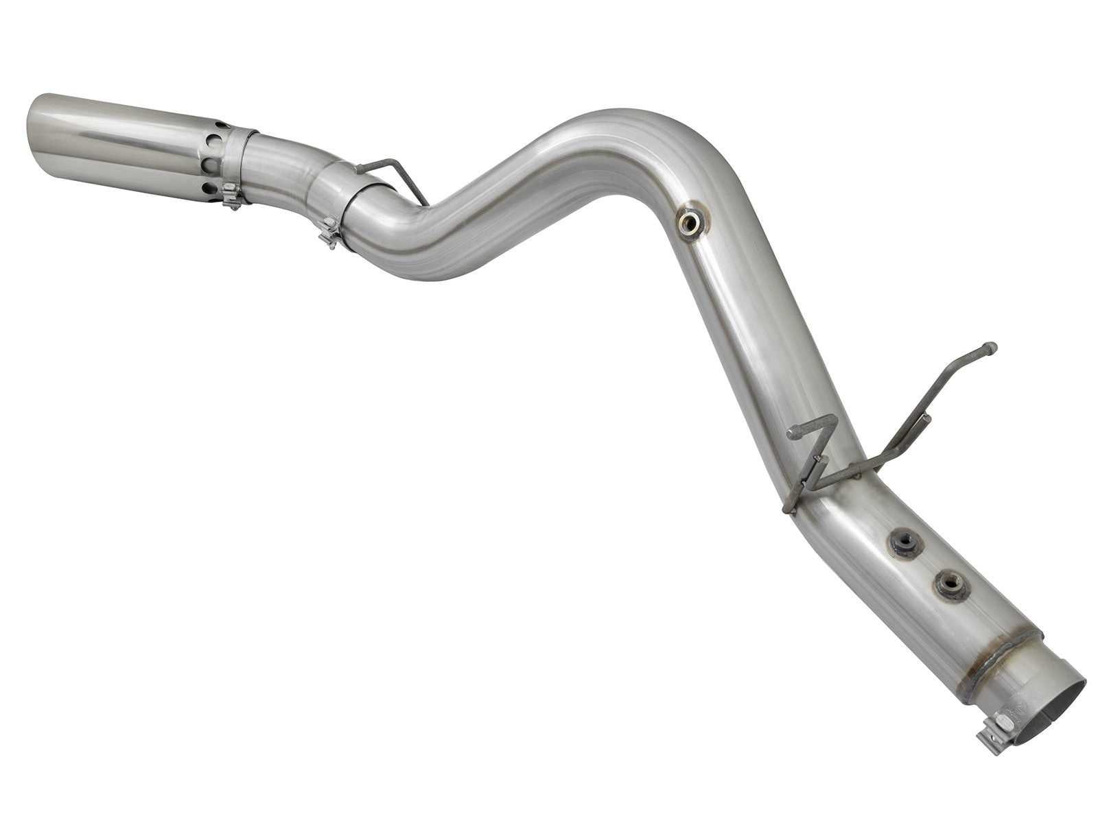 Atlas 4 Inch Aluminized Steel Dpf-Back Exhaust System w/ Polished Tip GM Diesel Trucks 17-19 V8-6.6L (td) L5P Single Rear Exit Position aFe Power