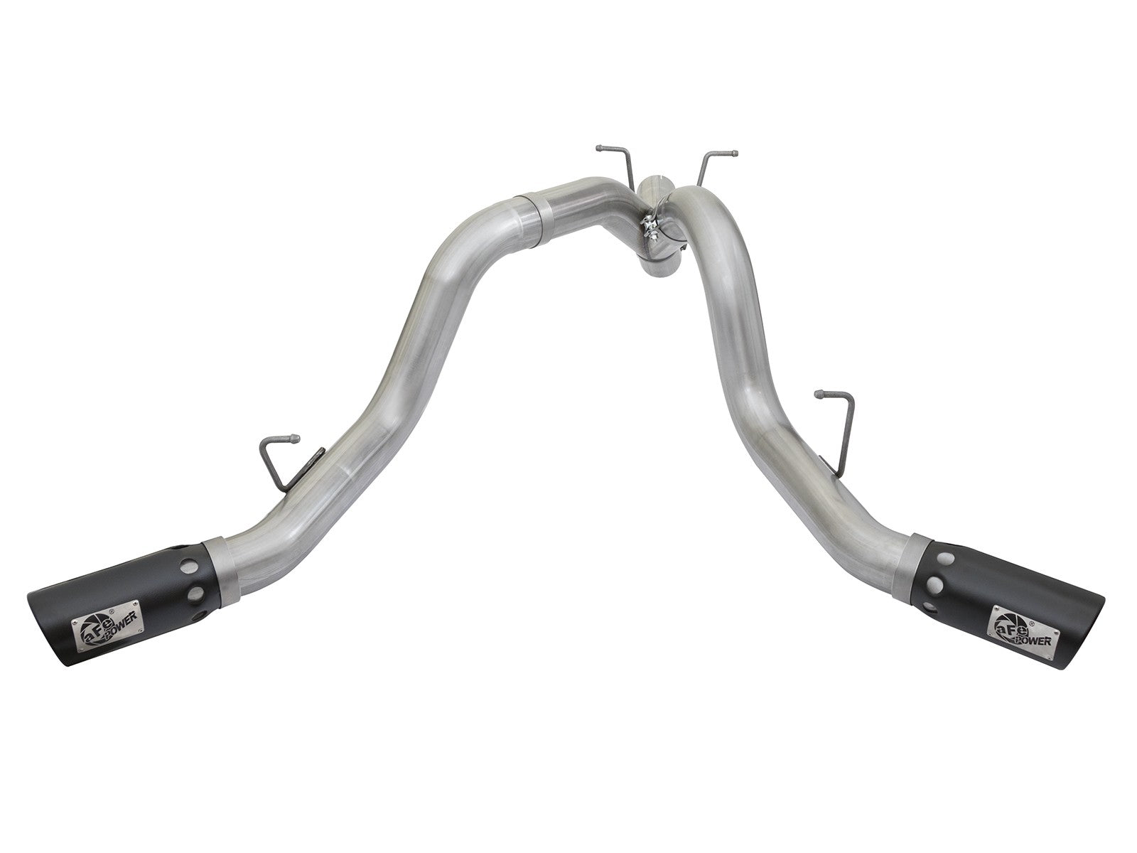 Atlas 4 Inch Aluminized Steel Dpf-Back Exhaust System w/ Black Tip GM Diesel Trucks 17-19 V8-6.6L (td) L5P aFe Power