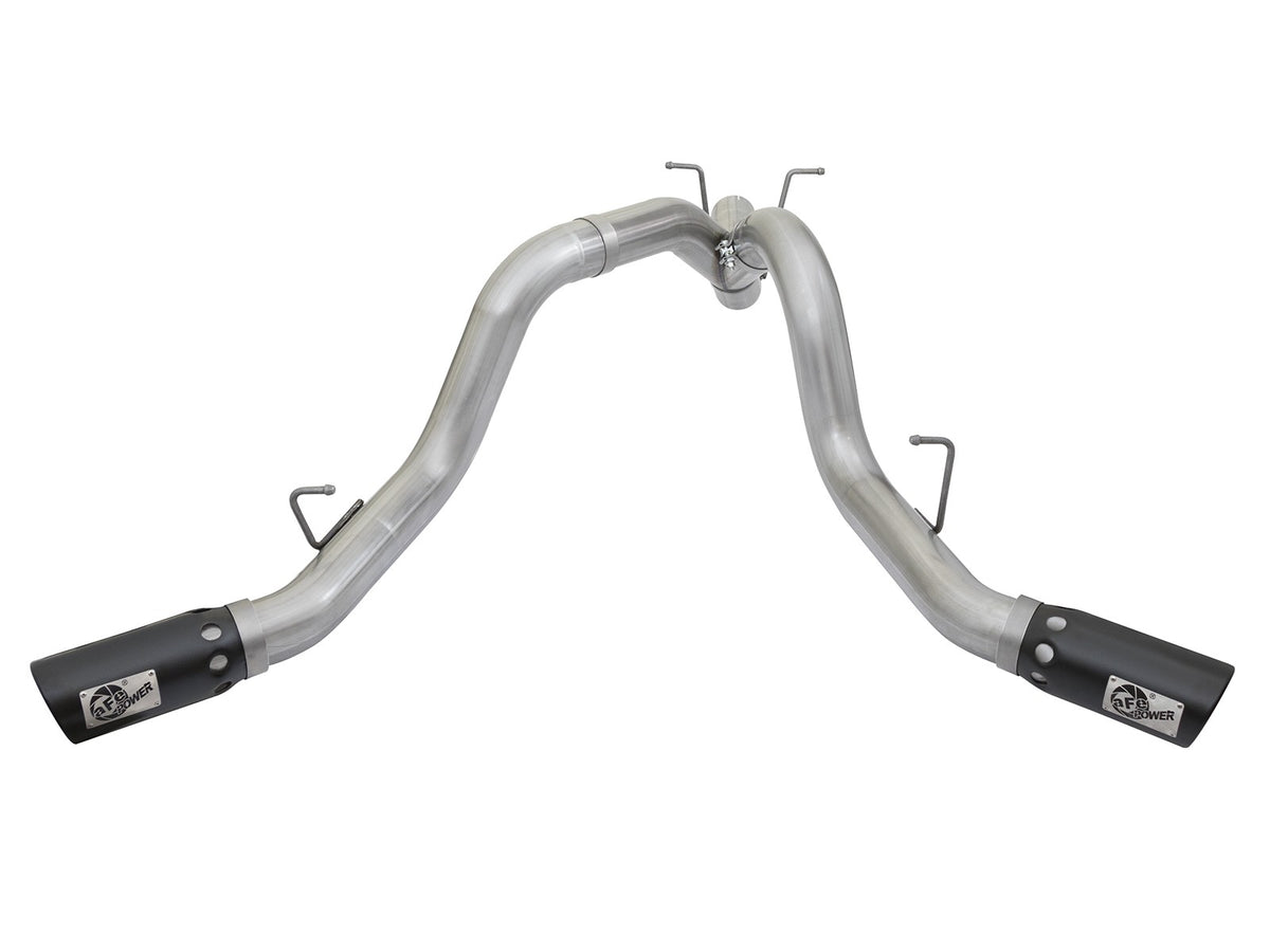 Atlas 4 Inch Aluminized Steel Dpf-Back Exhaust System w/ Black Tip GM Diesel Trucks 17-19 V8-6.6L (td) L5P aFe Power