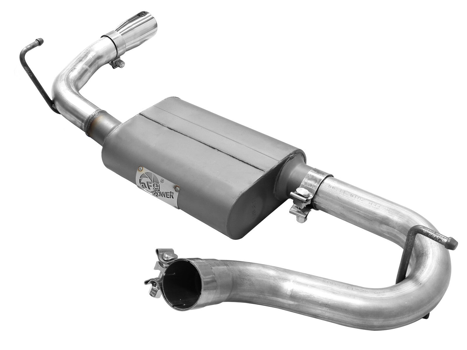 Scorpion 2-1/2 Inch Aluminized Steel Axle-Back Exhaust System w/ Polished Tip Jeep Wrangler (JK) 07-18 V6-3.6L/3.8L aFe Power