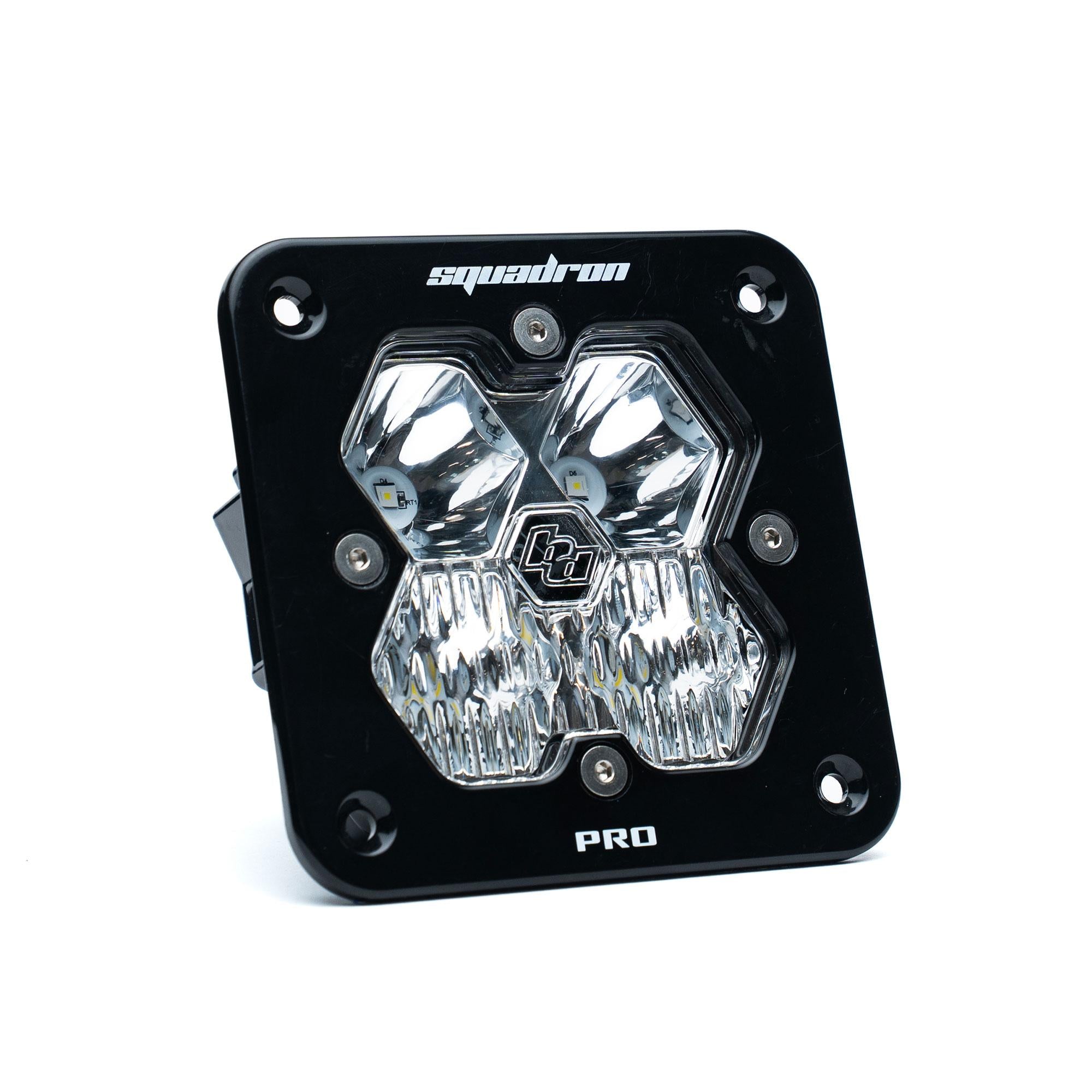 Squadron 2.0 Pro Black Flush Mount LED Auxiliary Light Pod Universal Clear Baja Designs