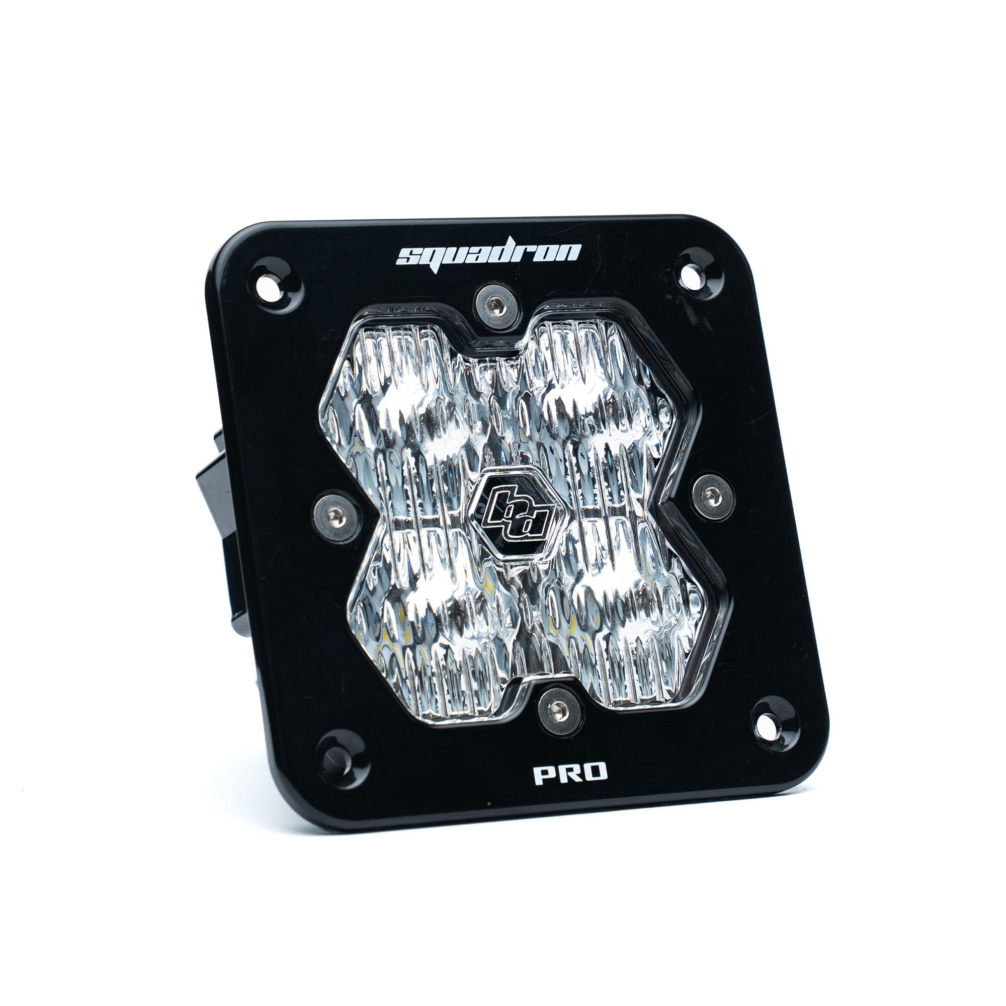 Squadron 2.0 Pro Black Flush Mount LED Auxiliary Light Pod Universal Clear Baja Designs