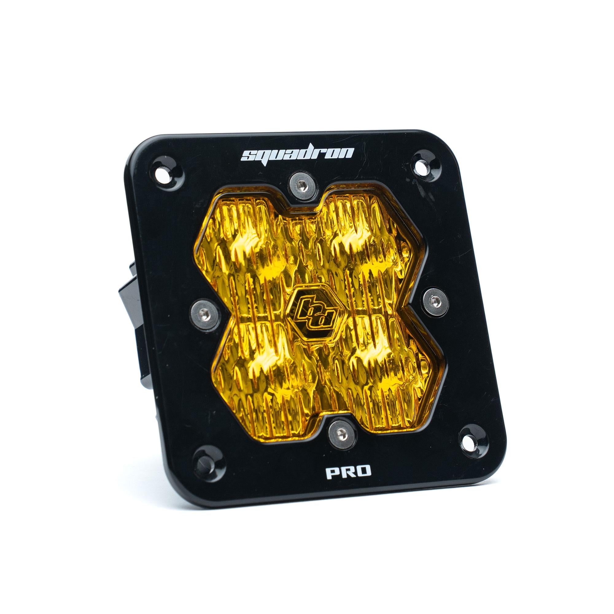 Squadron 2.0 Pro Black Flush Mount LED Auxiliary Light Pod Universal Baja Amber Baja Designs