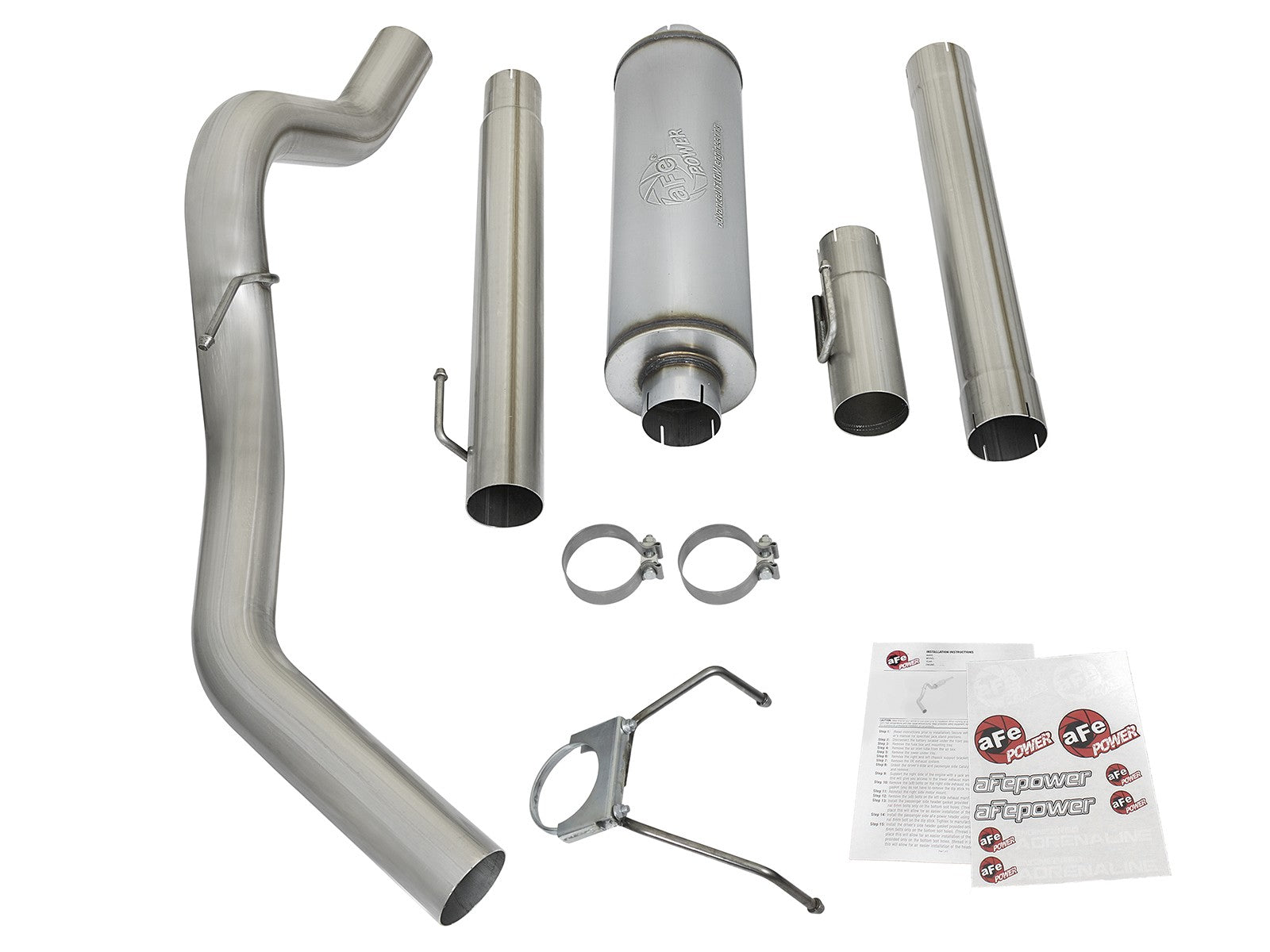 Large Bore-HD 4 Inch 409 Stainless Steel Cat-Back Exhaust System w/o Tip Dodge Diesel Trucks 03-04 L6-5.9L (td) aFe Power