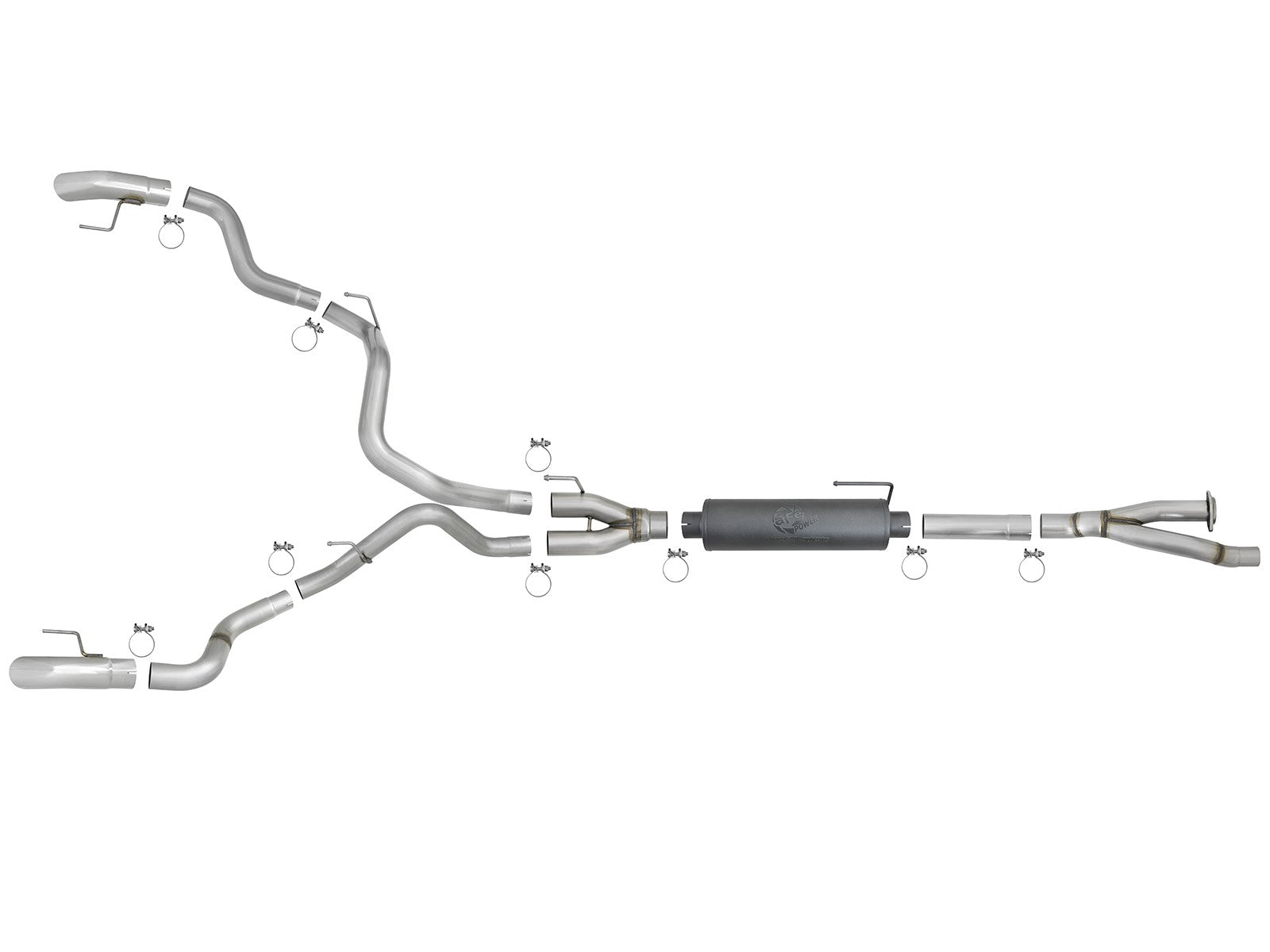 Mach Force-Xp 3 Inch 304 SS Cat-Back Hi-Tuck Exhaust System w/ Polished Tips Ford F-150 Raptor 17-20/F-150 Limited 19-20 V6-3.5L (tt) aFe Power
