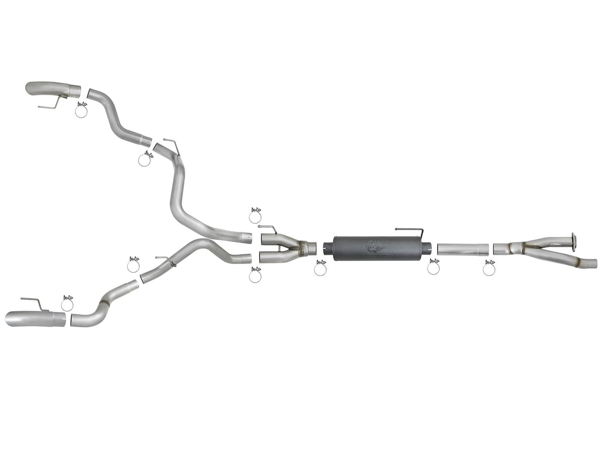 Mach Force-Xp 3 Inch 304 Stainless Cat-Back Hi-Tuck Exhaust System w/ Raw Tips Ford F-150 Raptor 17-20/F-150 Limited 19-20 V6-3.5L (tt) aFe Power